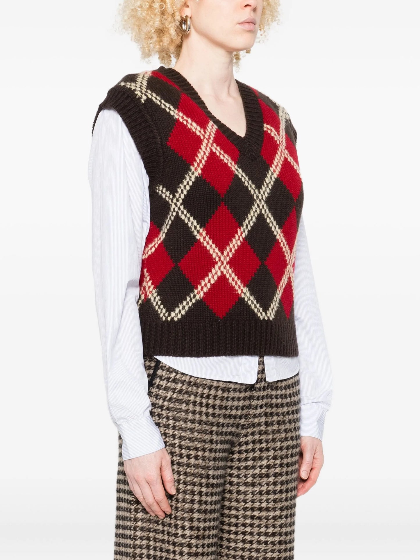 argyle sleeveless vest