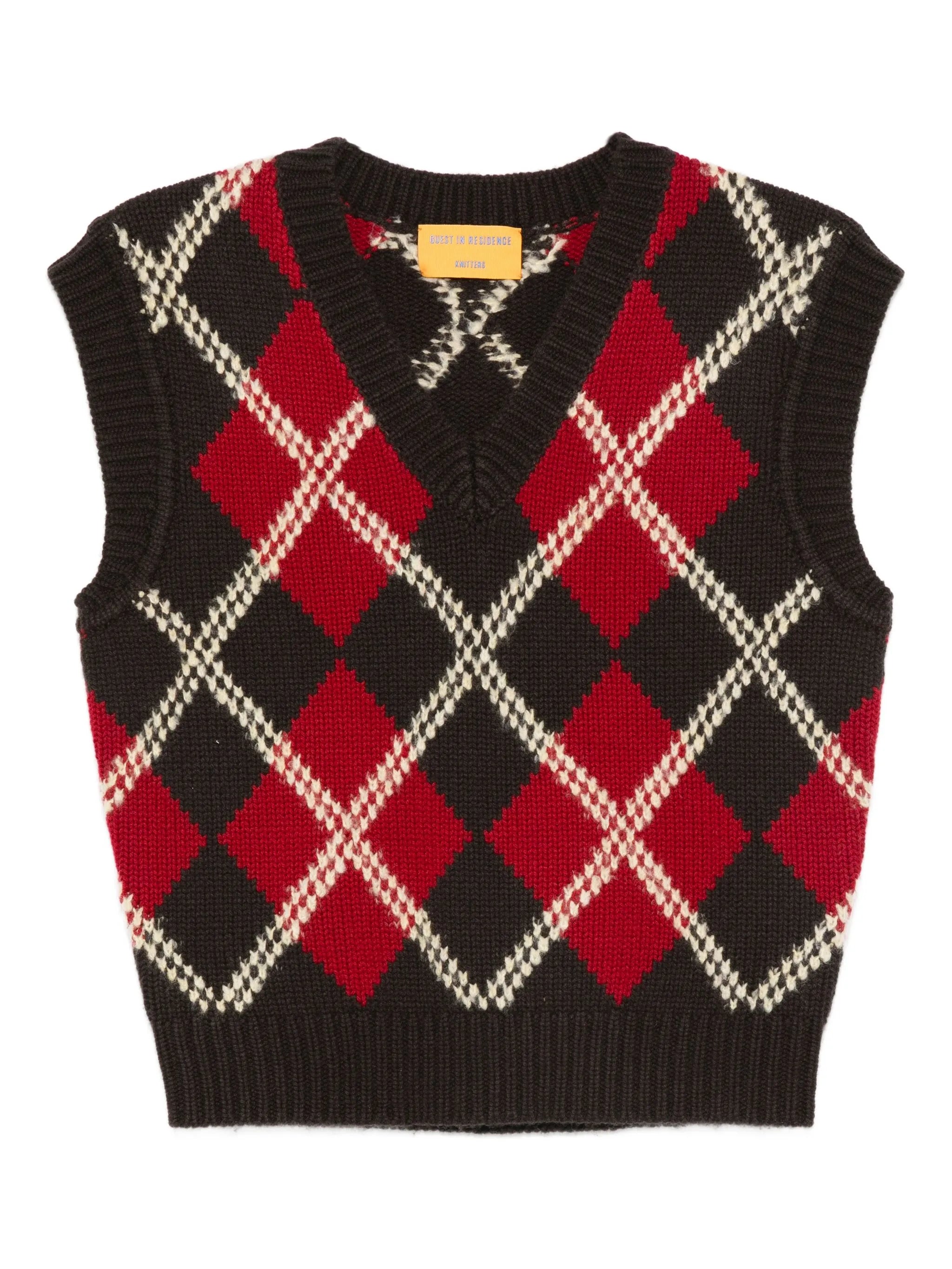 argyle sleeveless vest