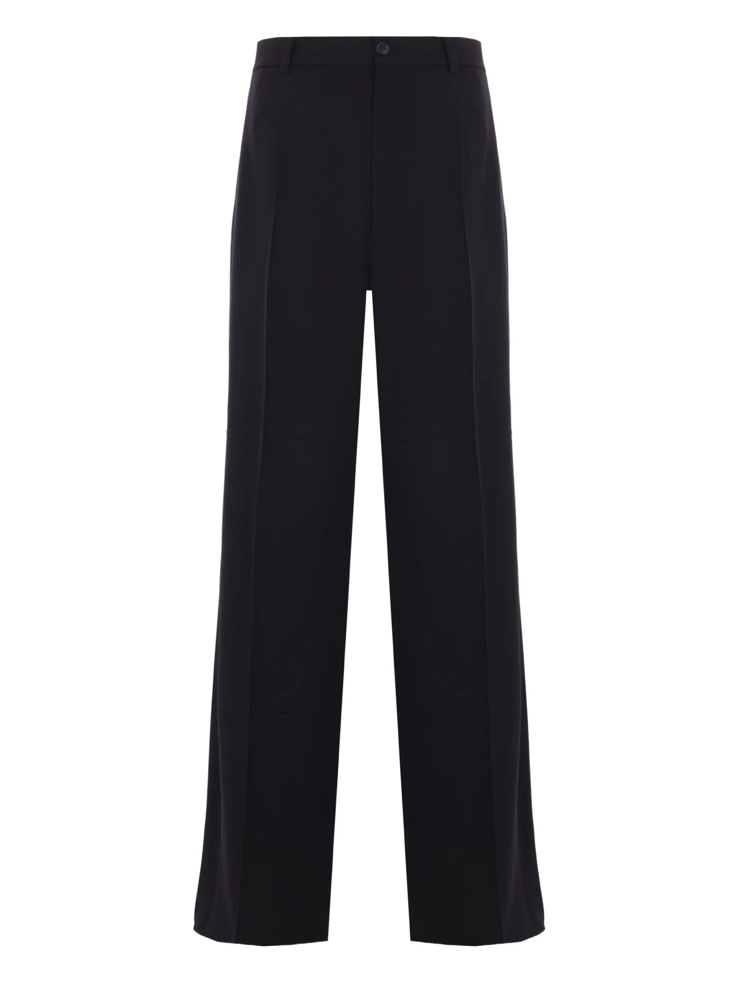 pressed-crease twill trousers