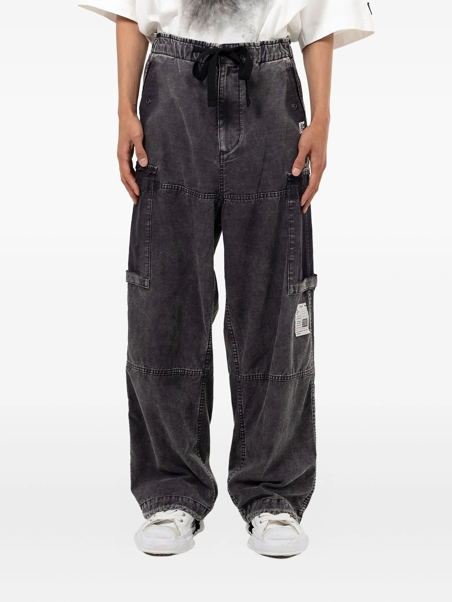 panelled drawstring jeans