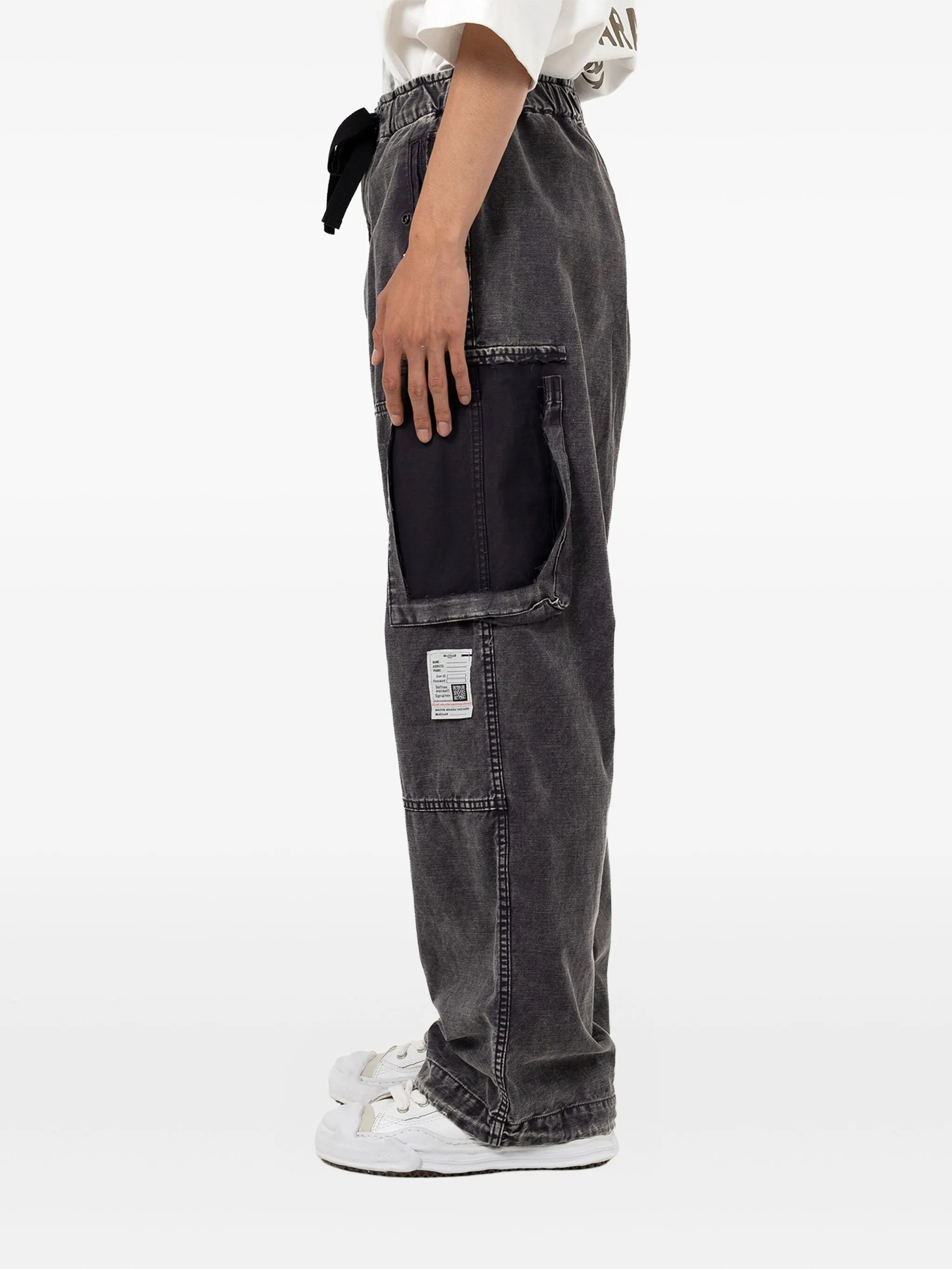 panelled drawstring jeans