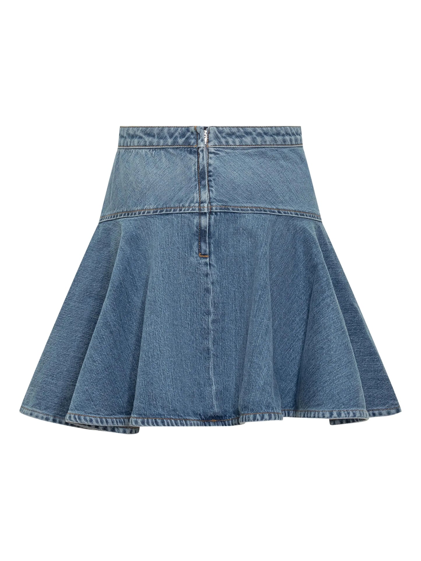 denim flared short A-line skirt
