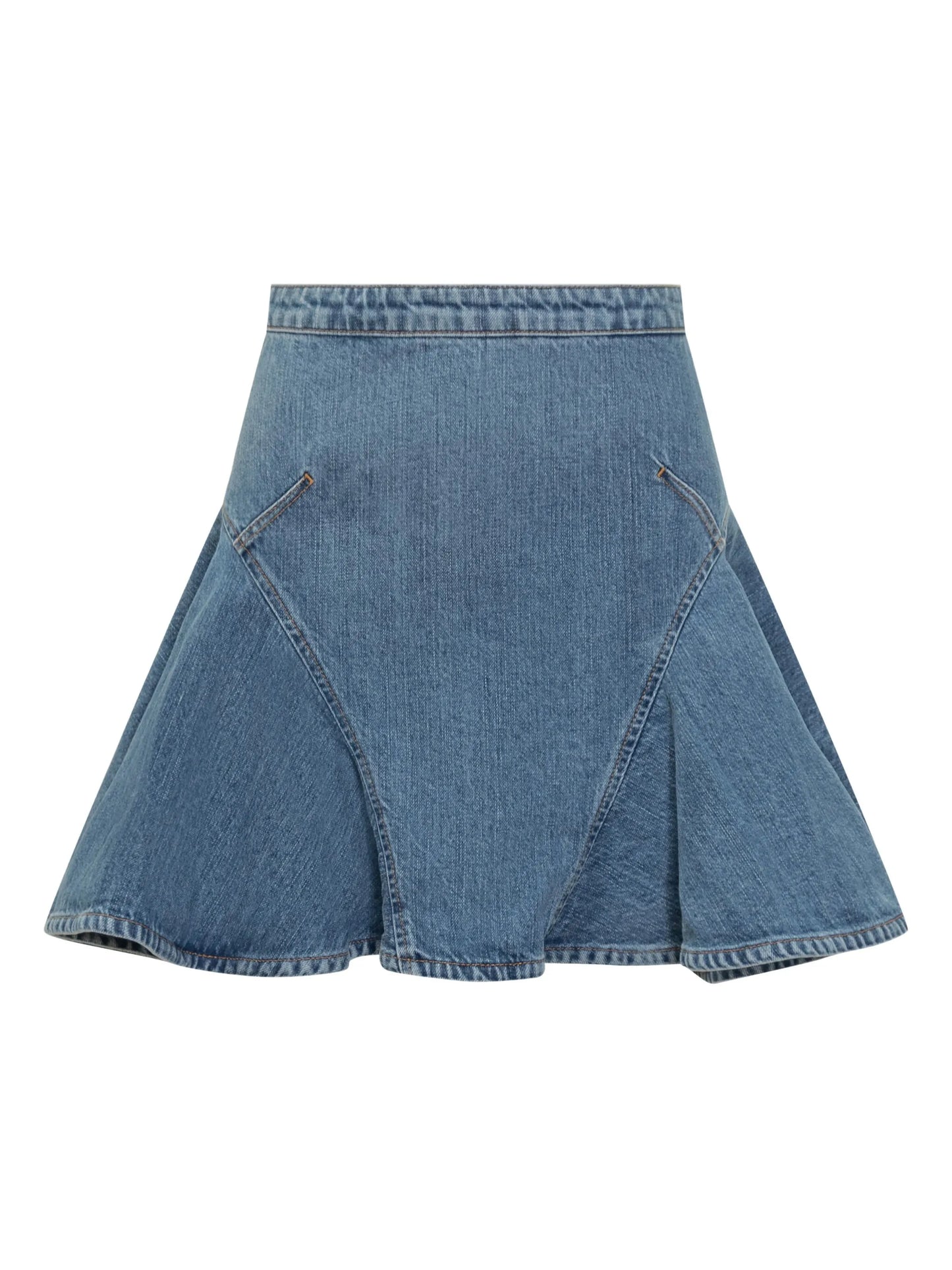 denim flared short A-line skirt