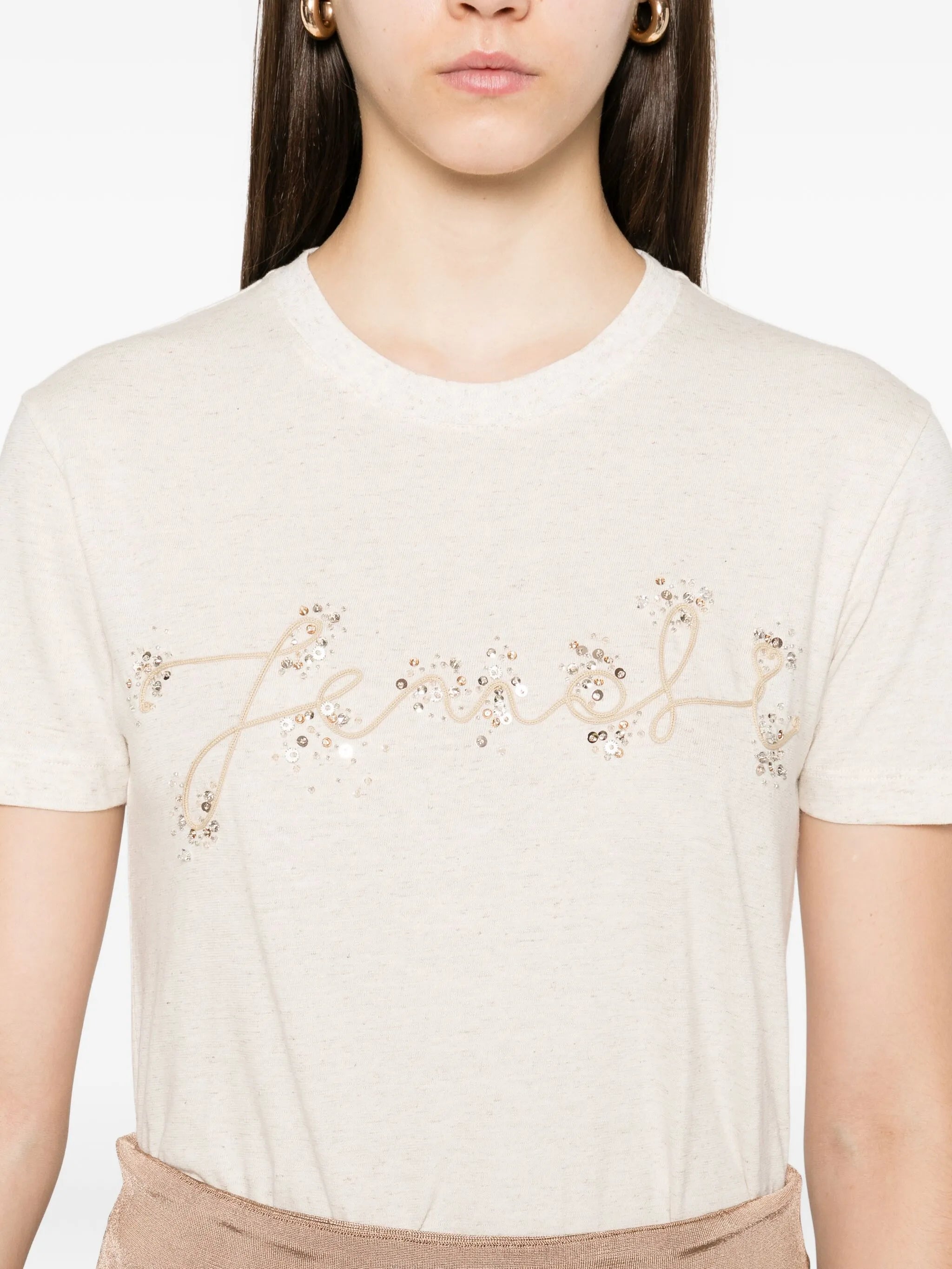 sequin-embellished T-shirt