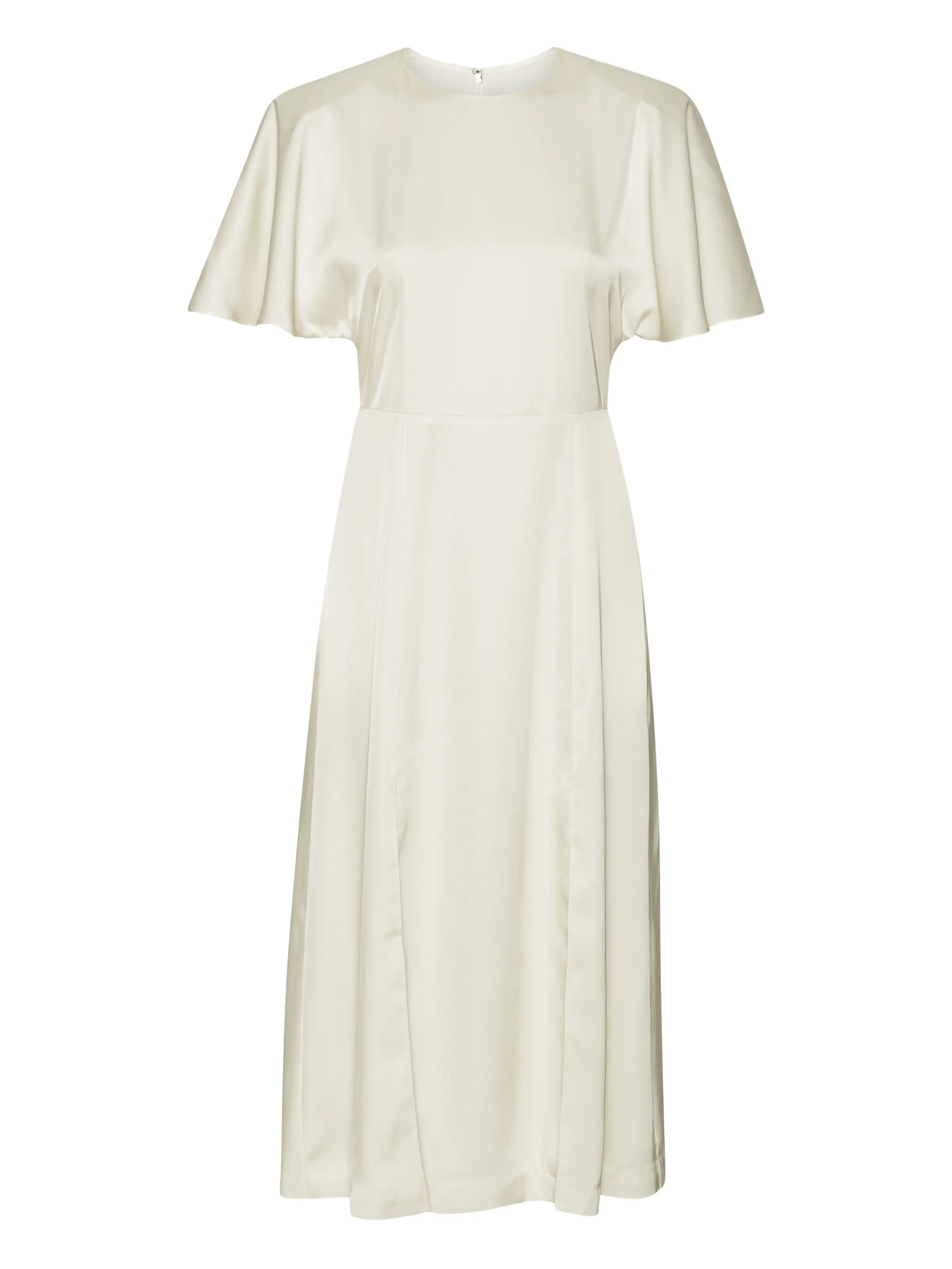 satin slit midi dress