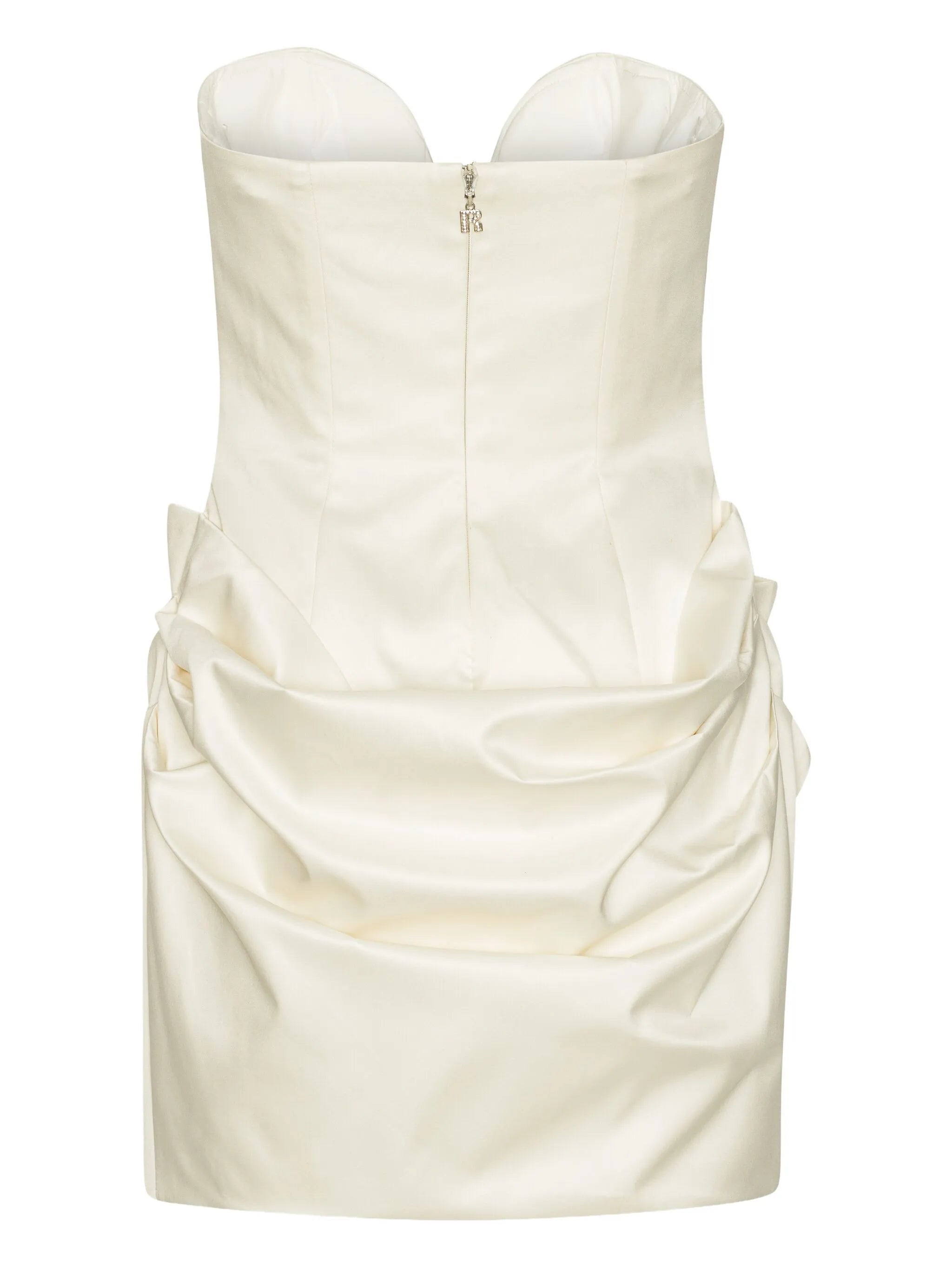 sweetheart-neck draped minidress