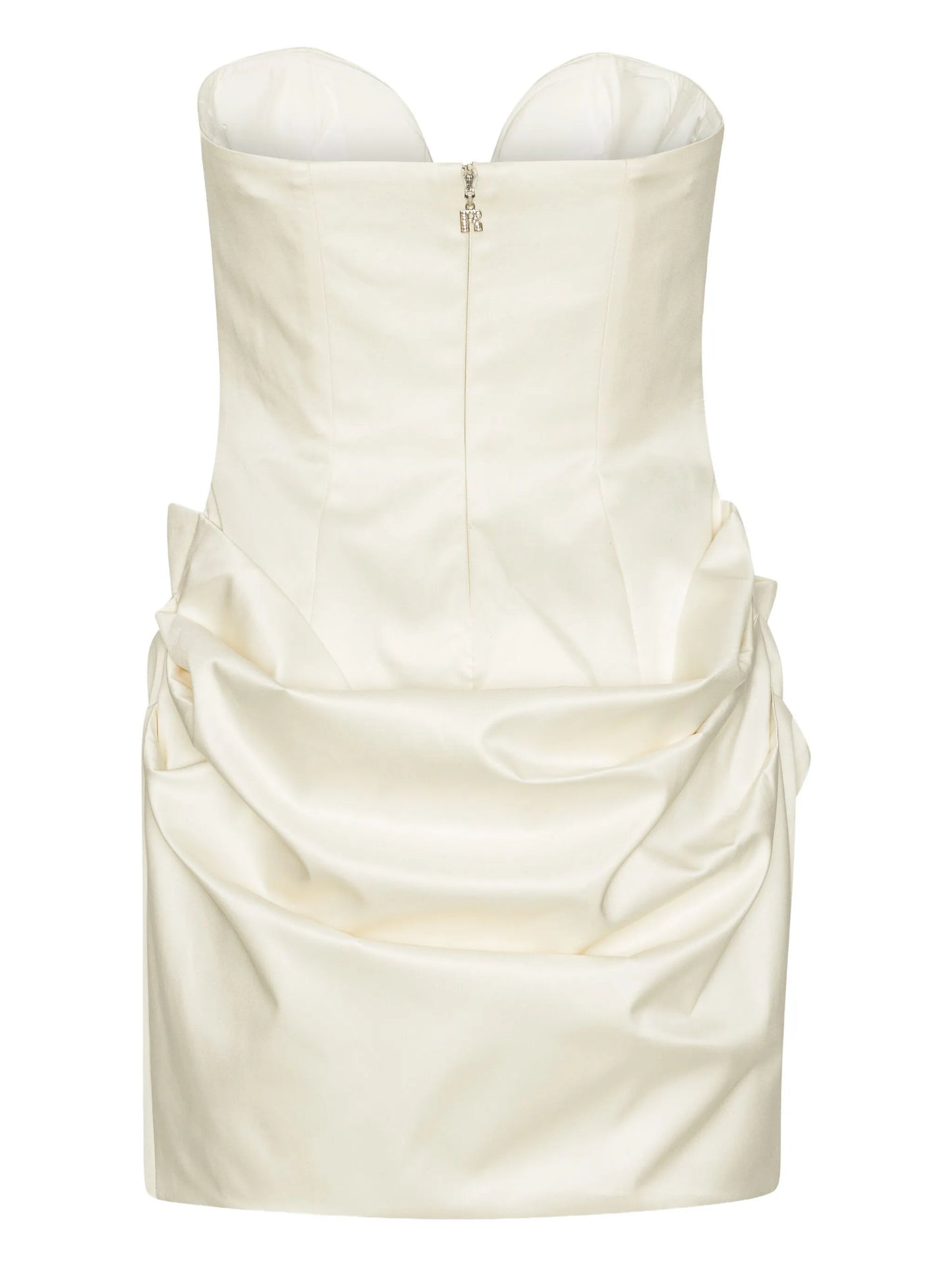 sweetheart-neck draped minidress