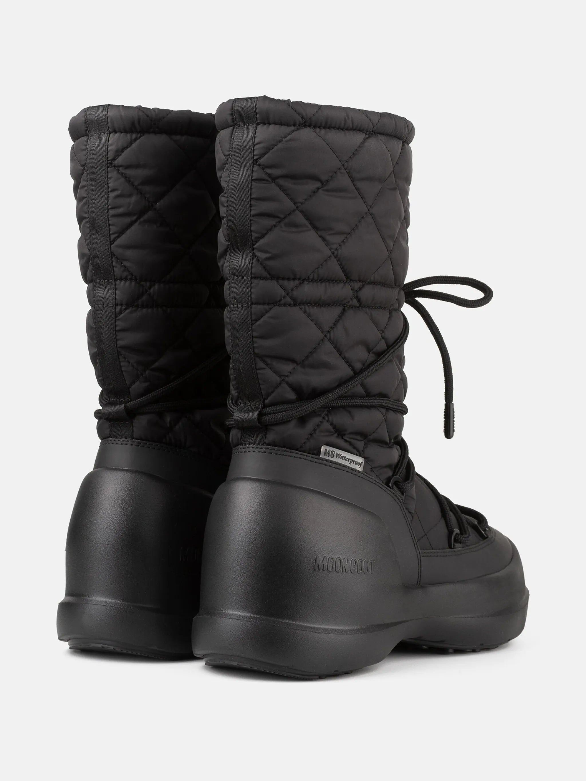 quilted lace-up rain boots