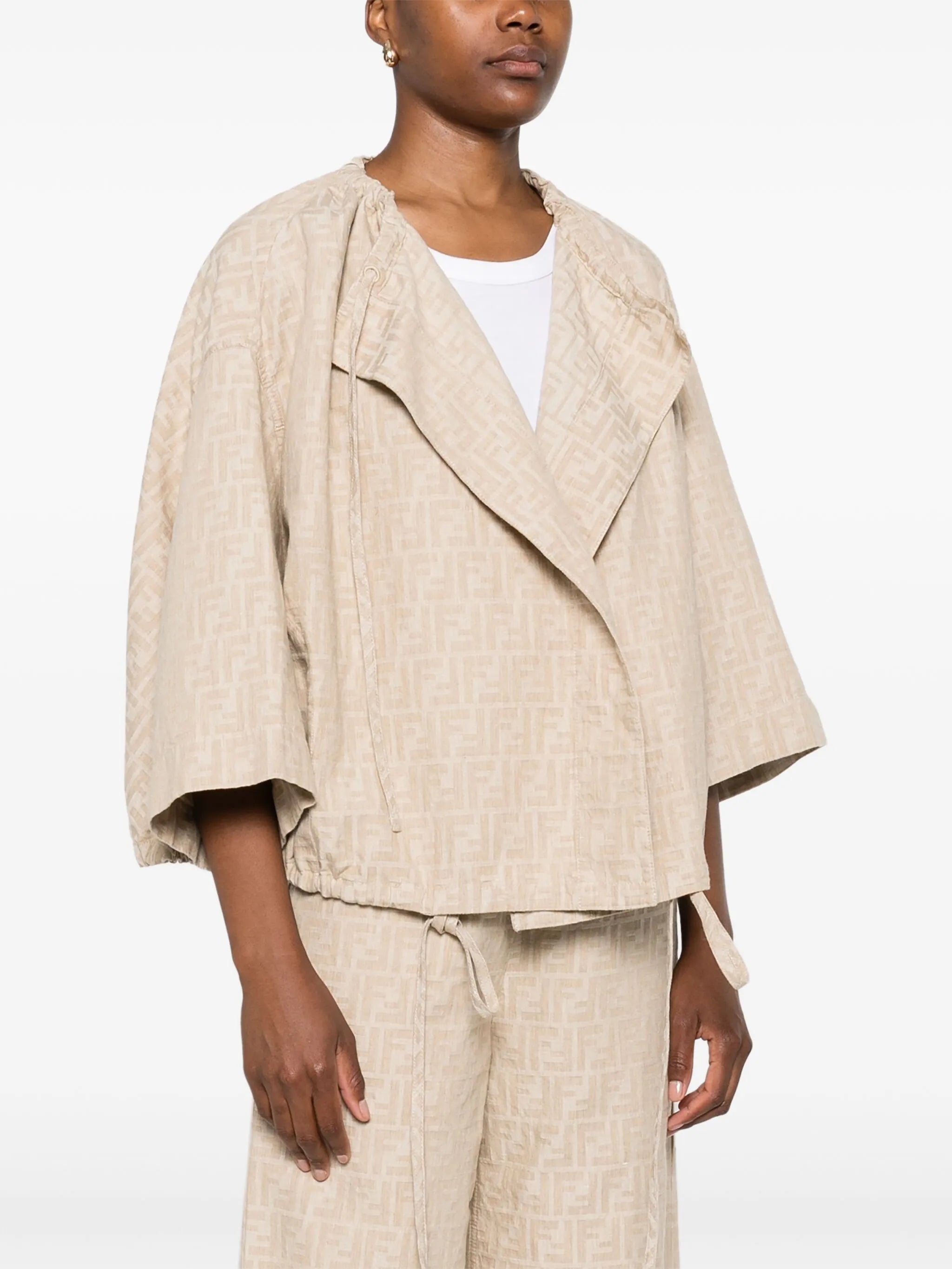 FF-jacquard drawstring jacket