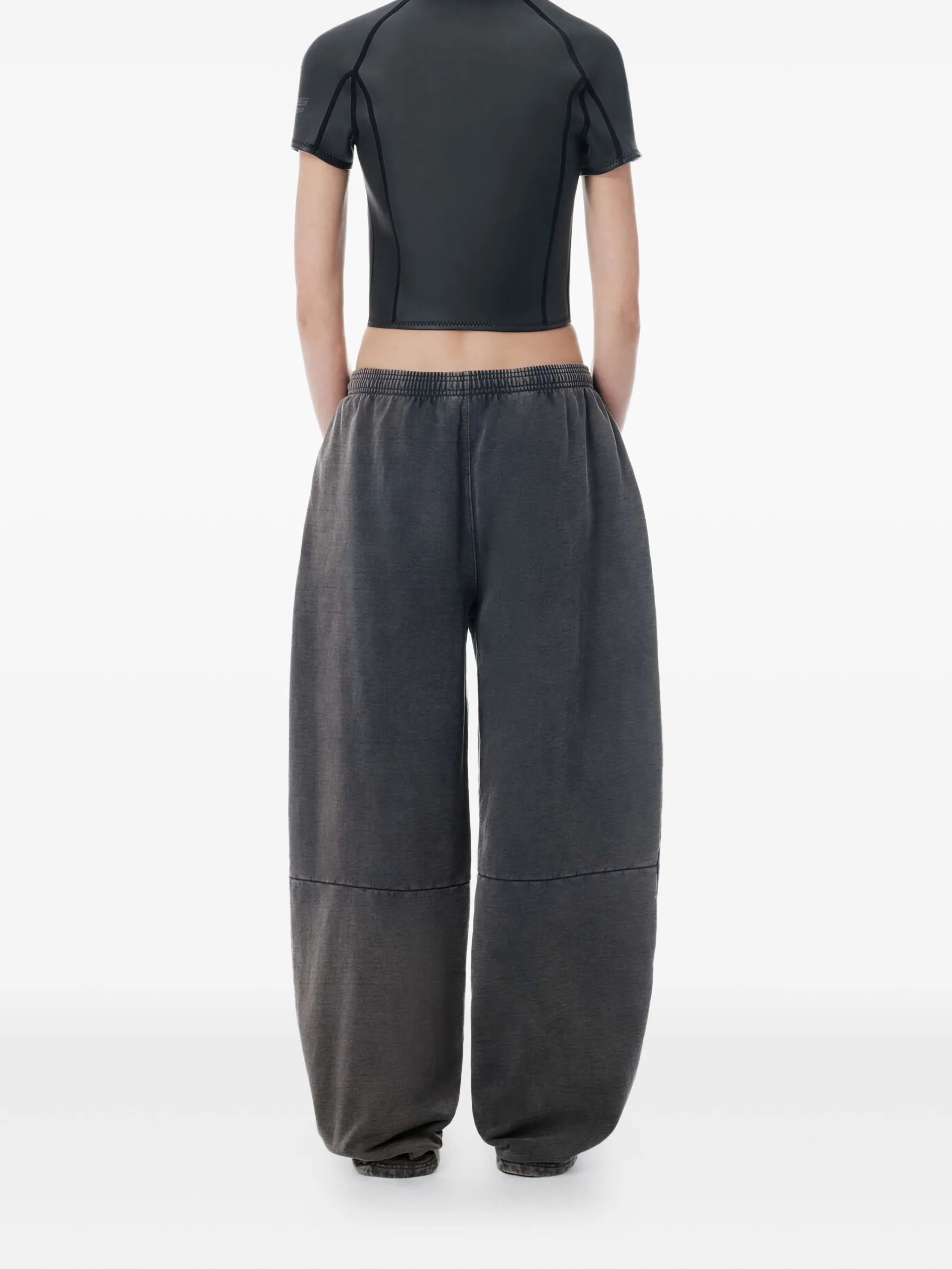 elastic-waistband track pants