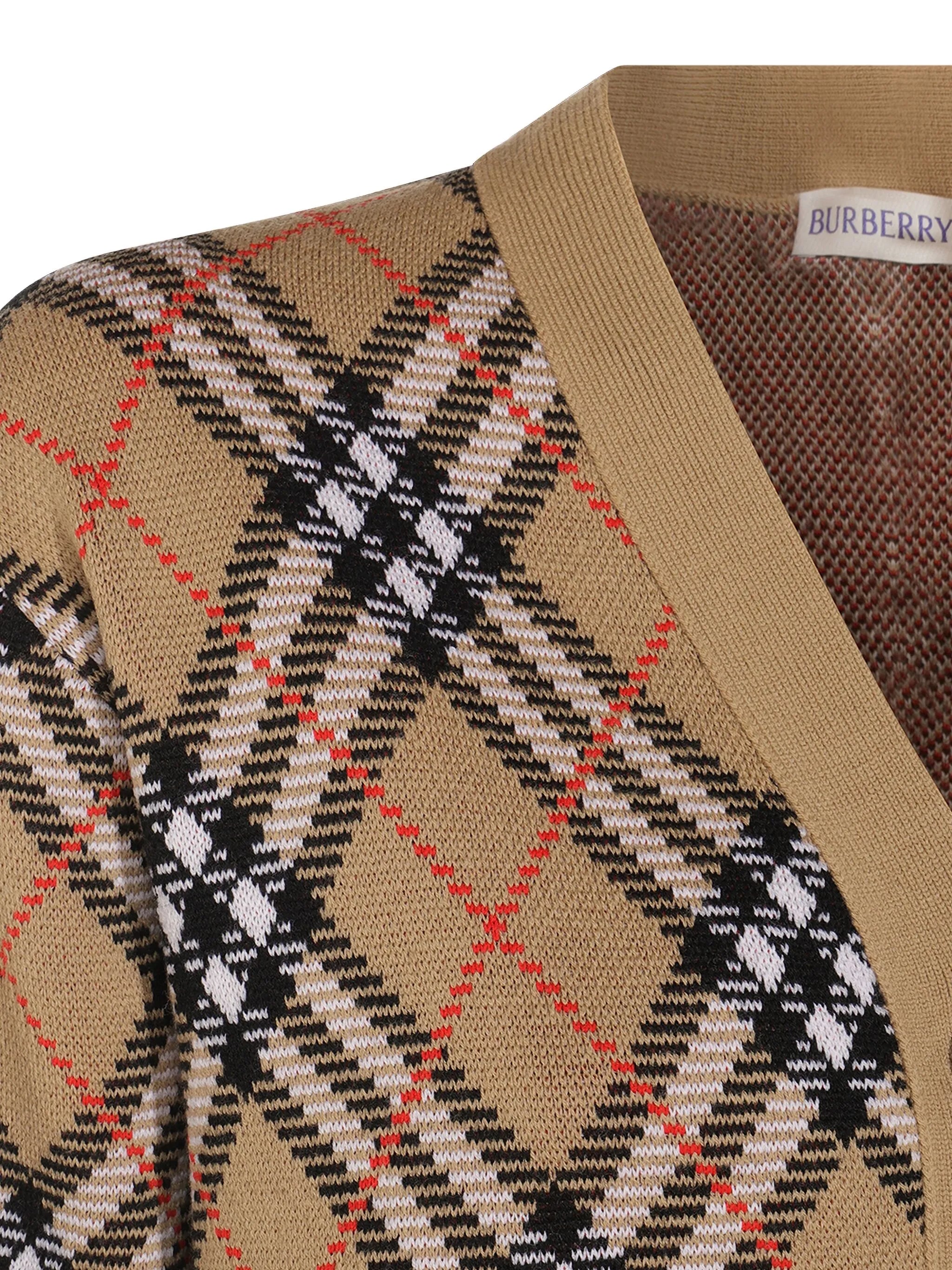checked cardigan