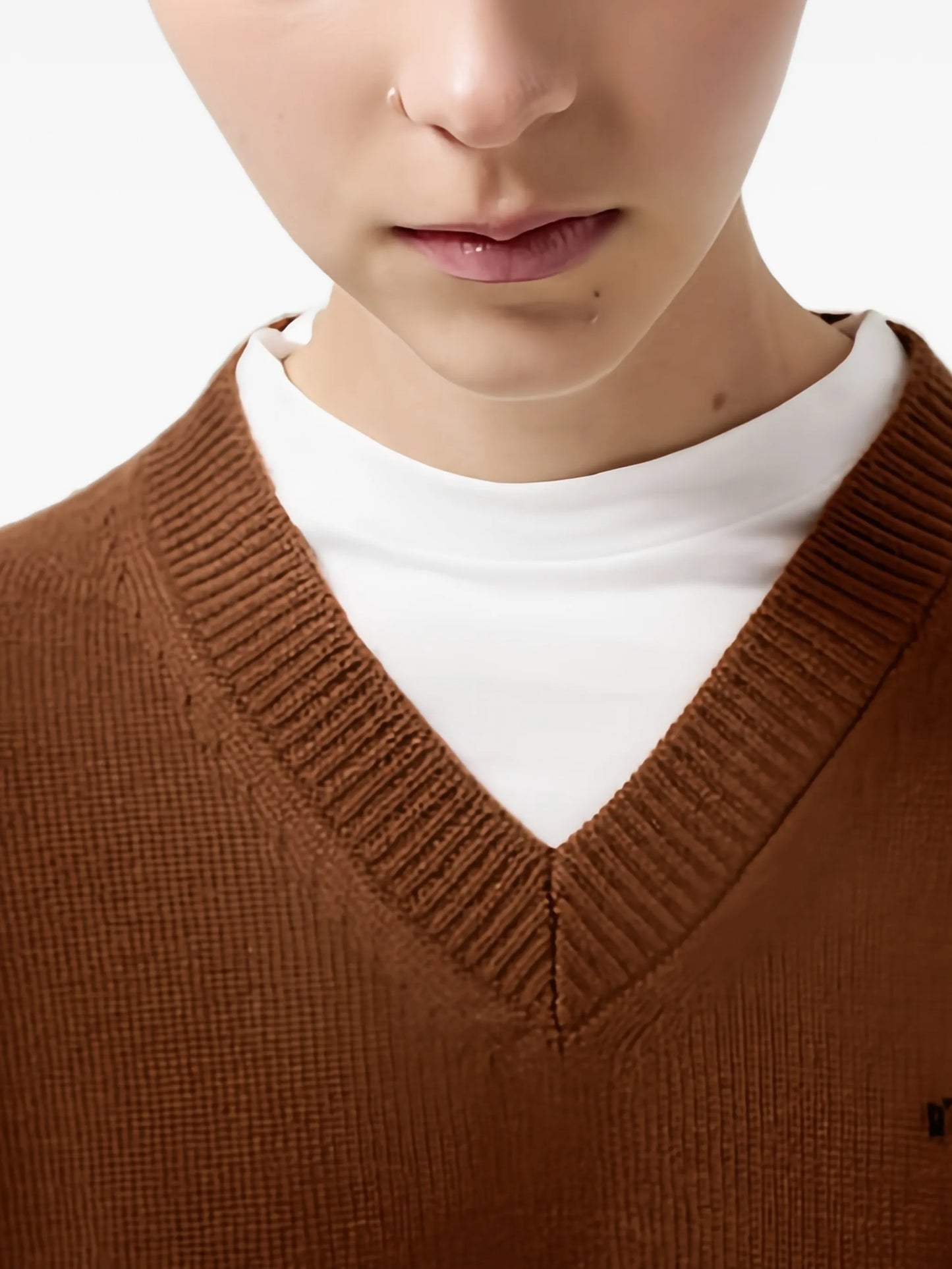 cropped cashmere V-neck sweater