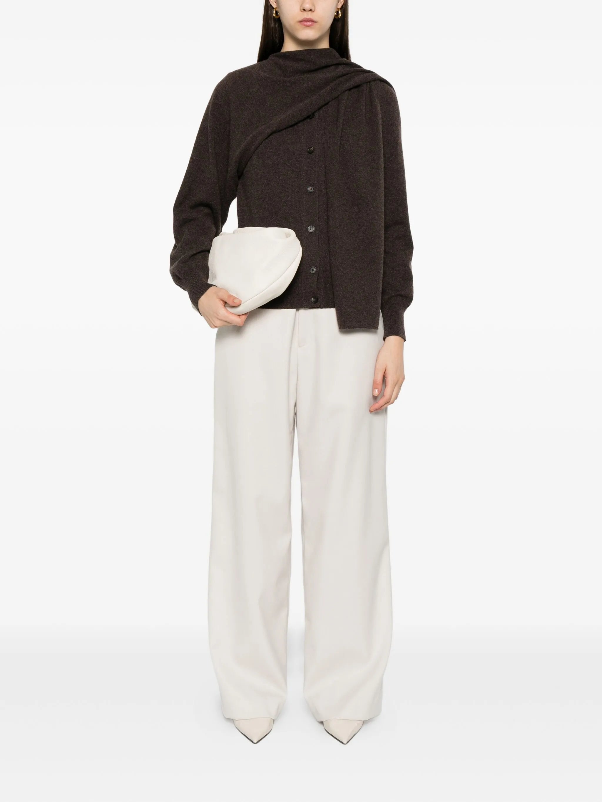 asymmetric button-up cardigan
