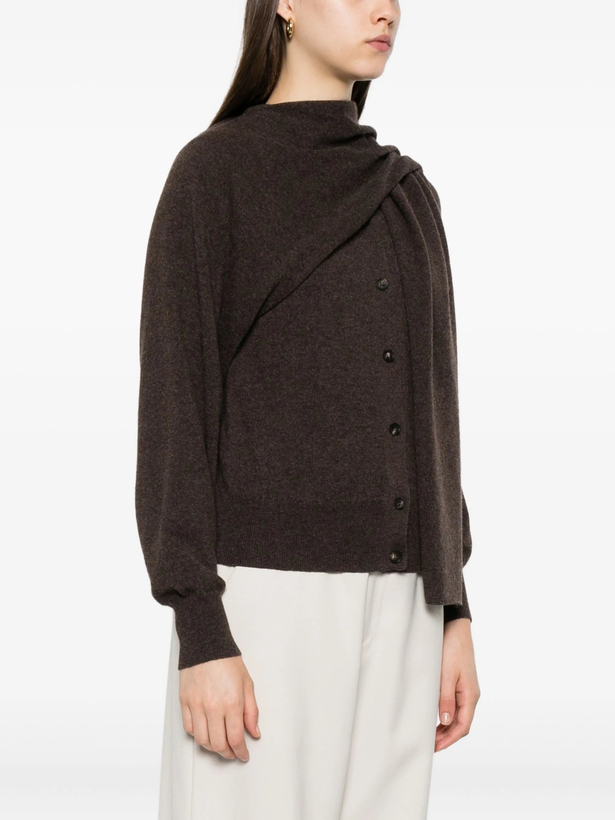 asymmetric button-up cardigan