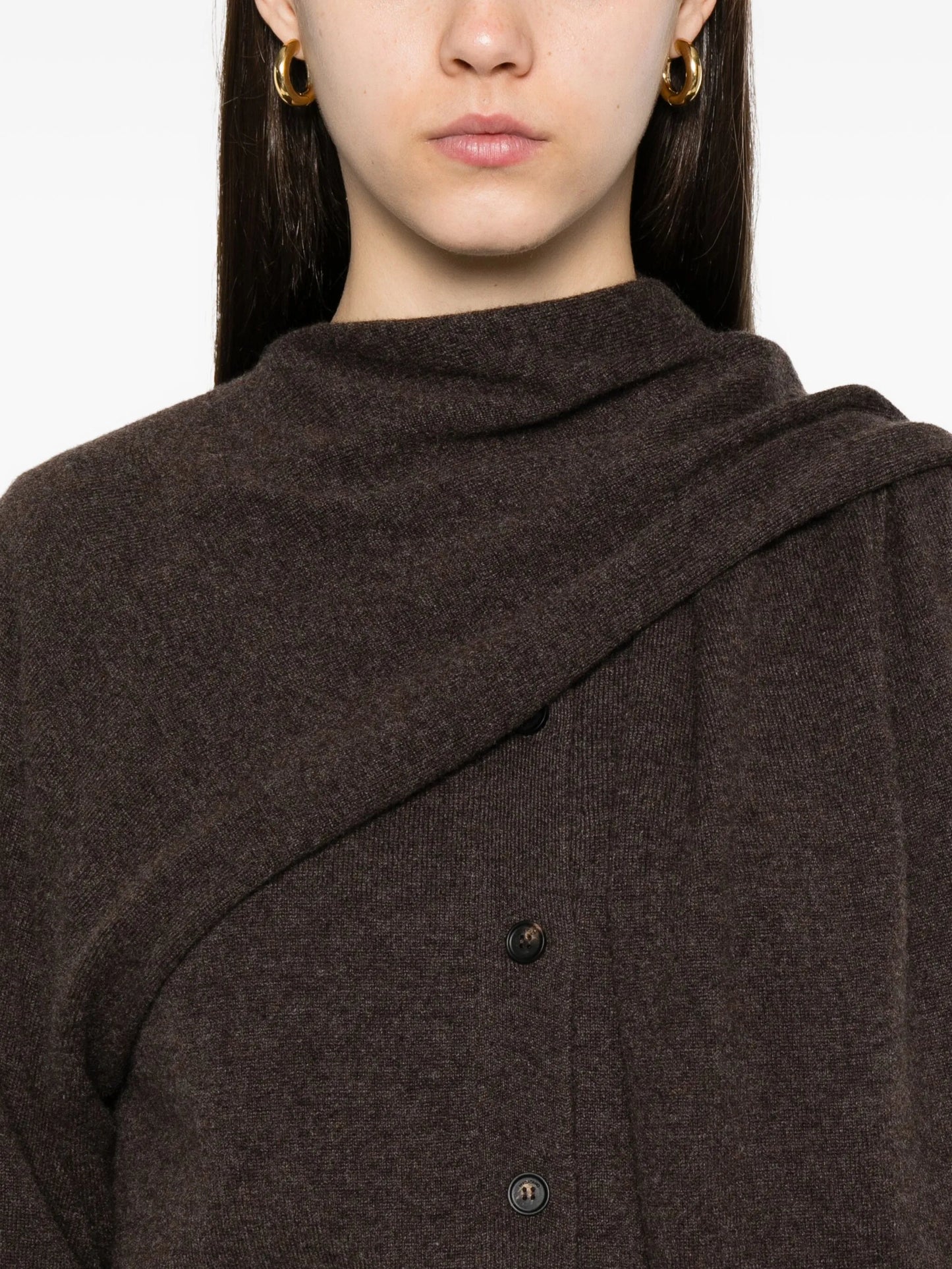 scark-detail cardigan