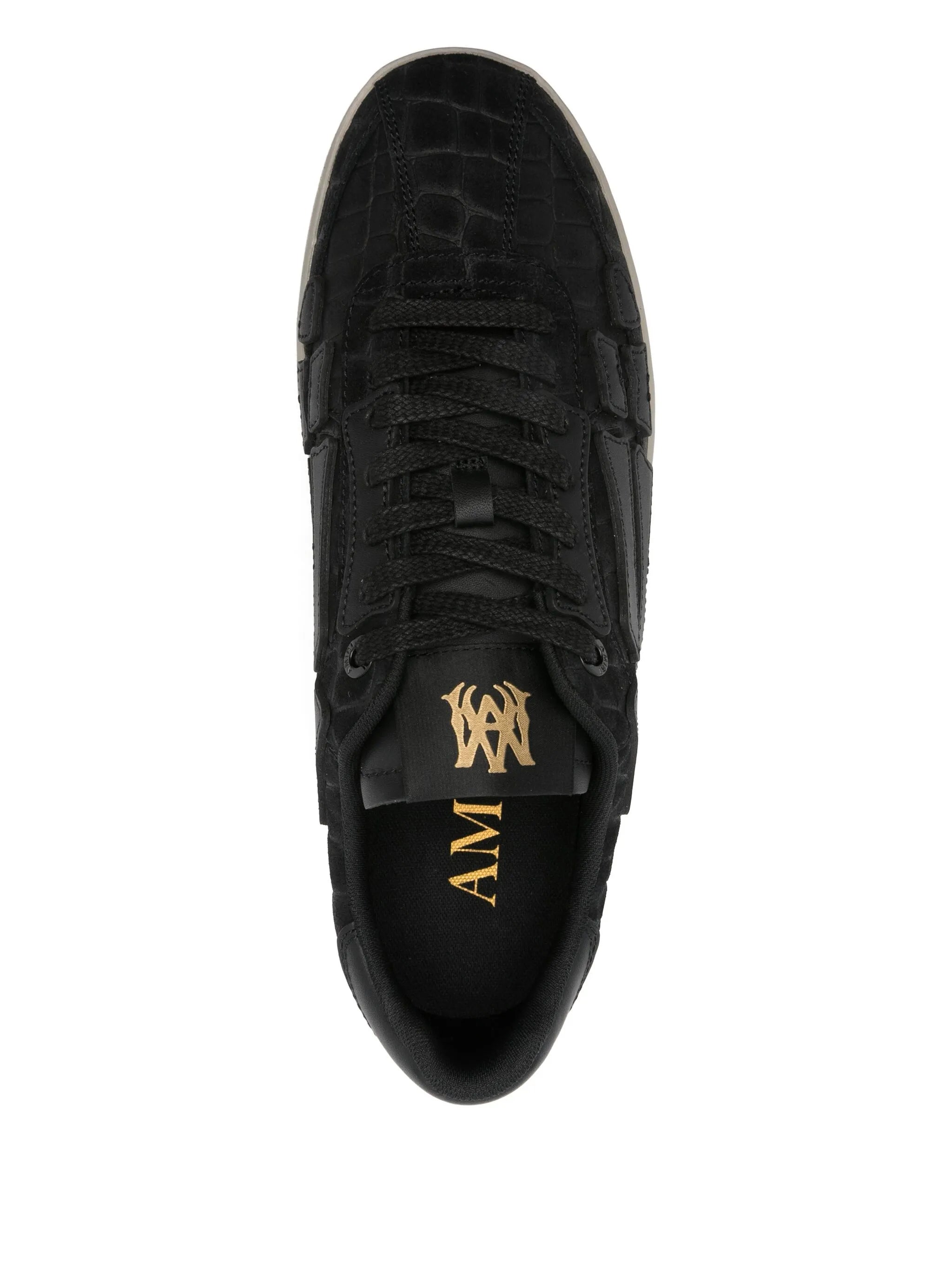crocodile-embossed leather sneakers