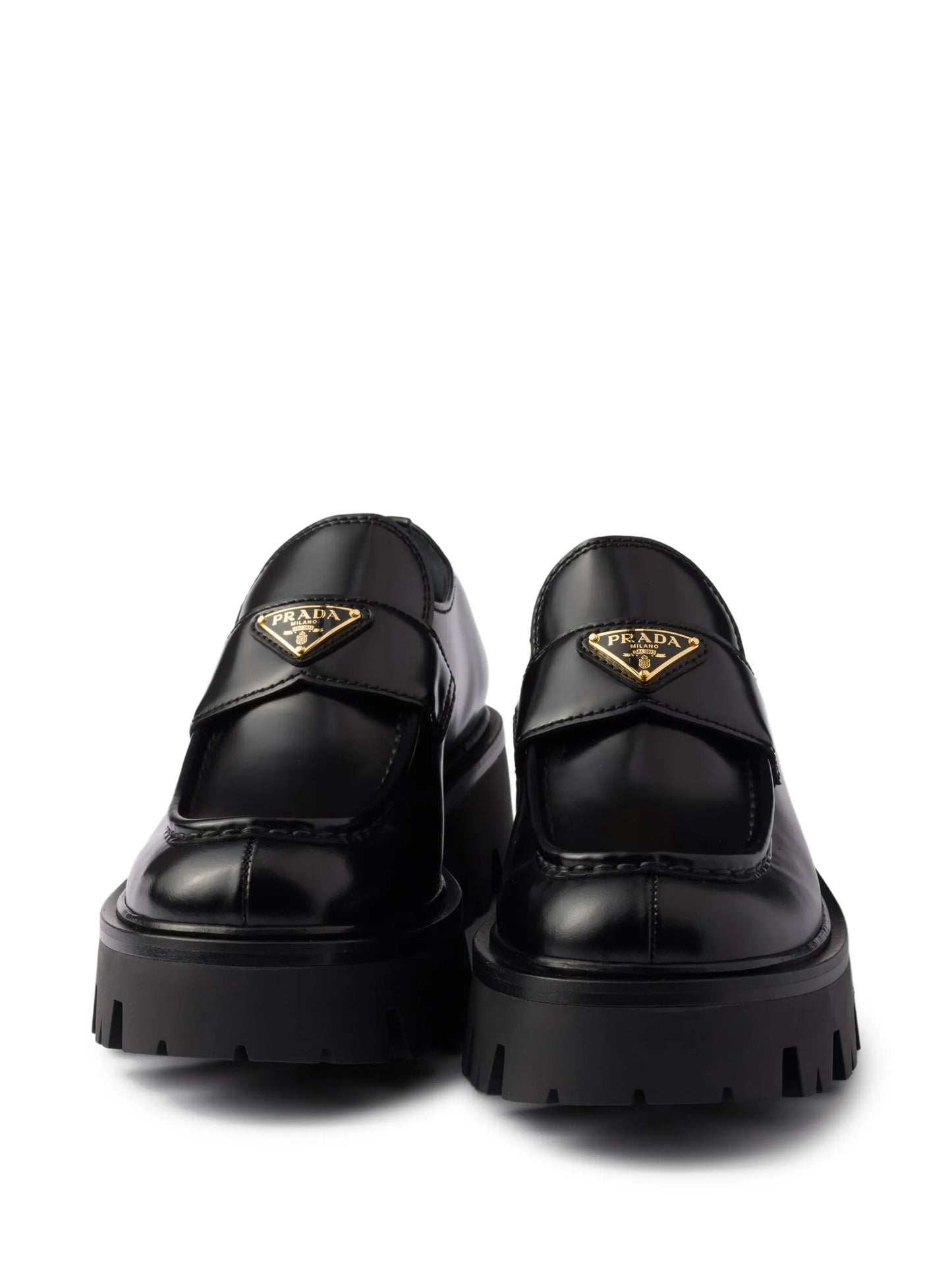 brushed leather loafers