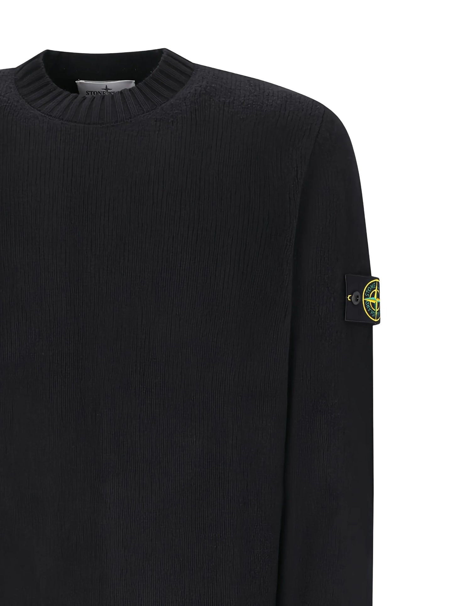 Compass-badge crew-neck sweater