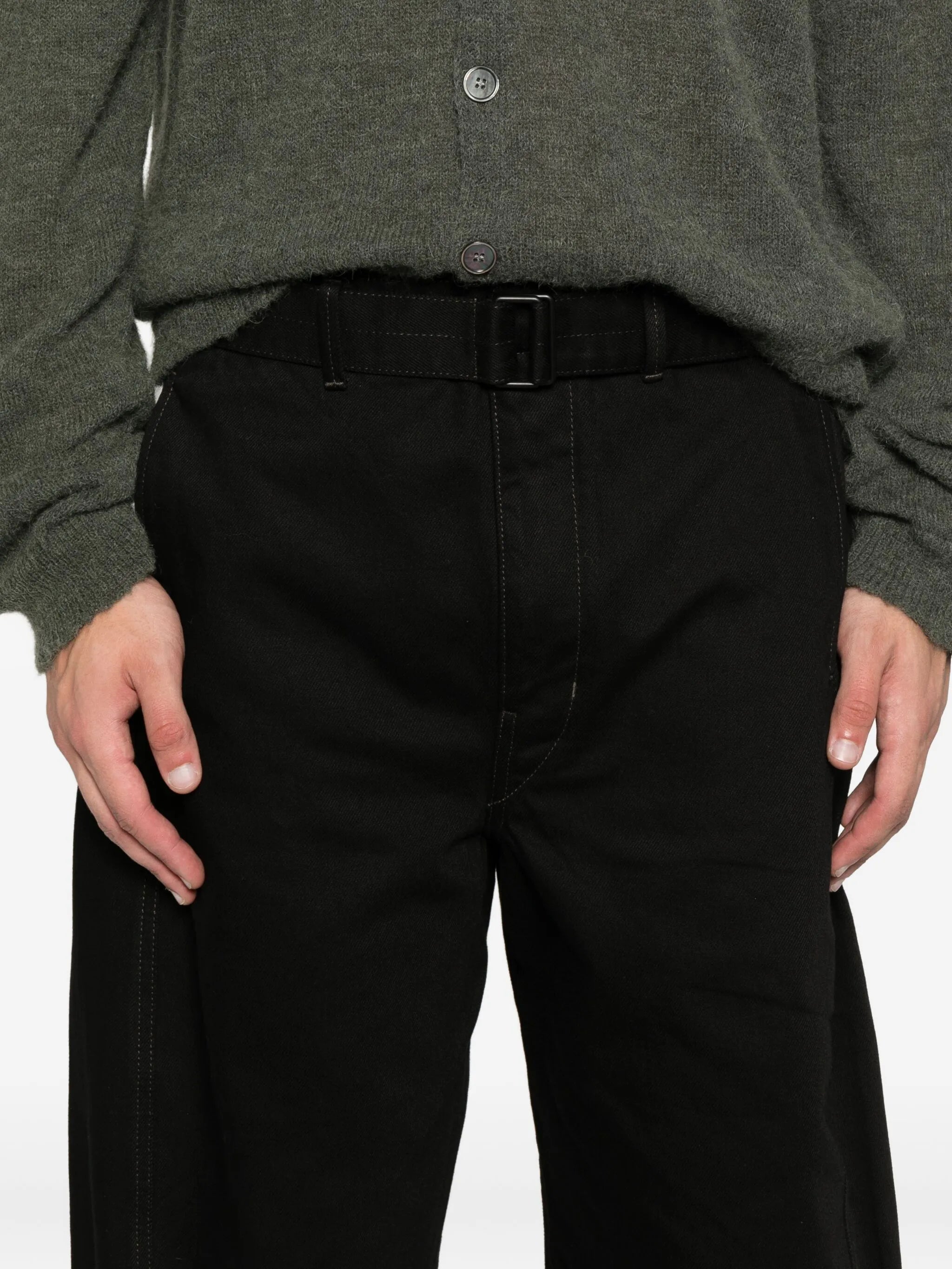 Twisted belted jeans