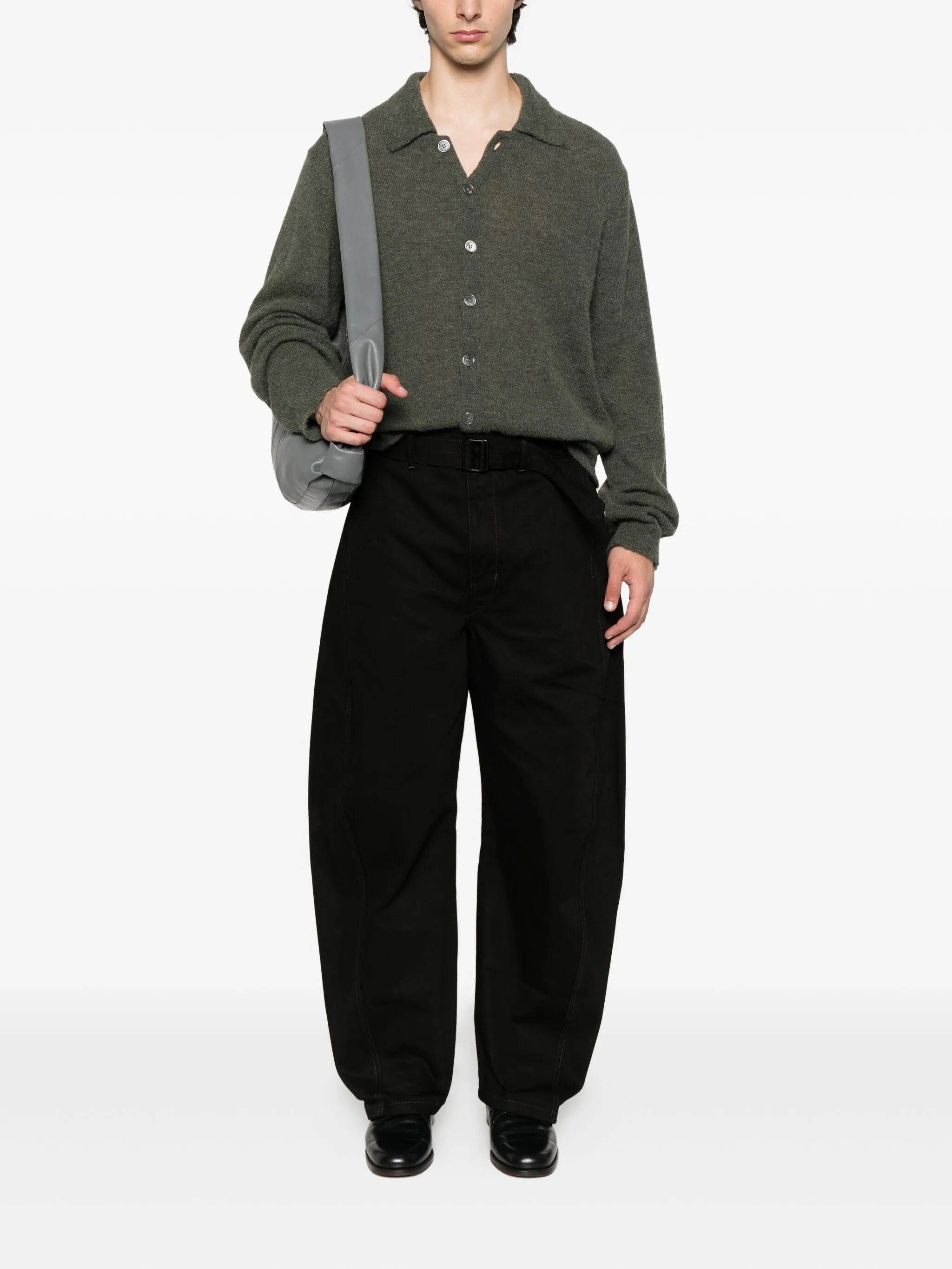 Twisted belted jeans