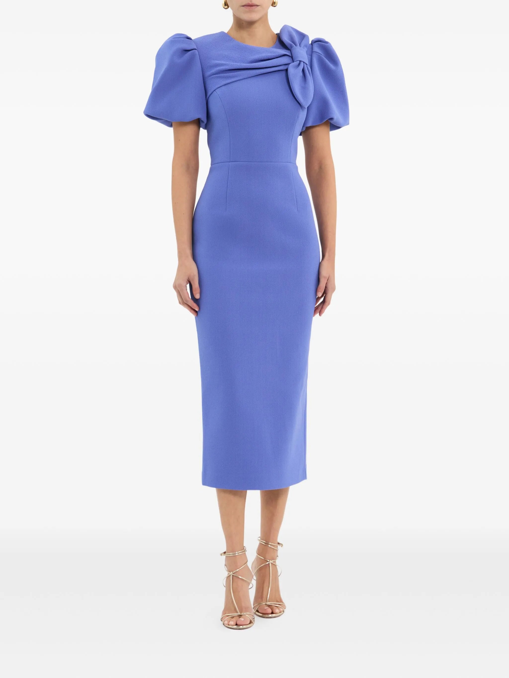 Violetta puff-sleeve bow dress