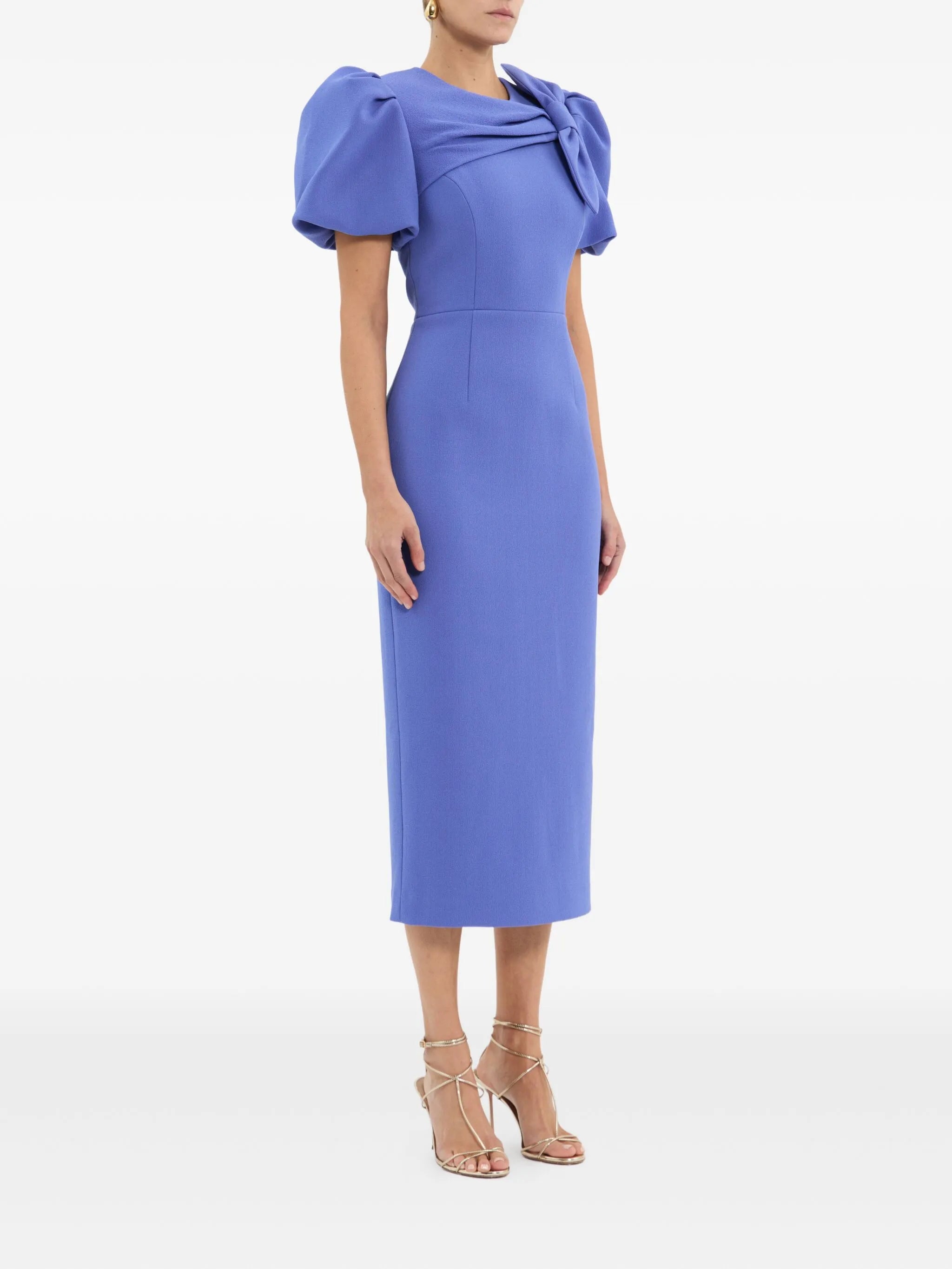 Violetta puff-sleeve bow dress