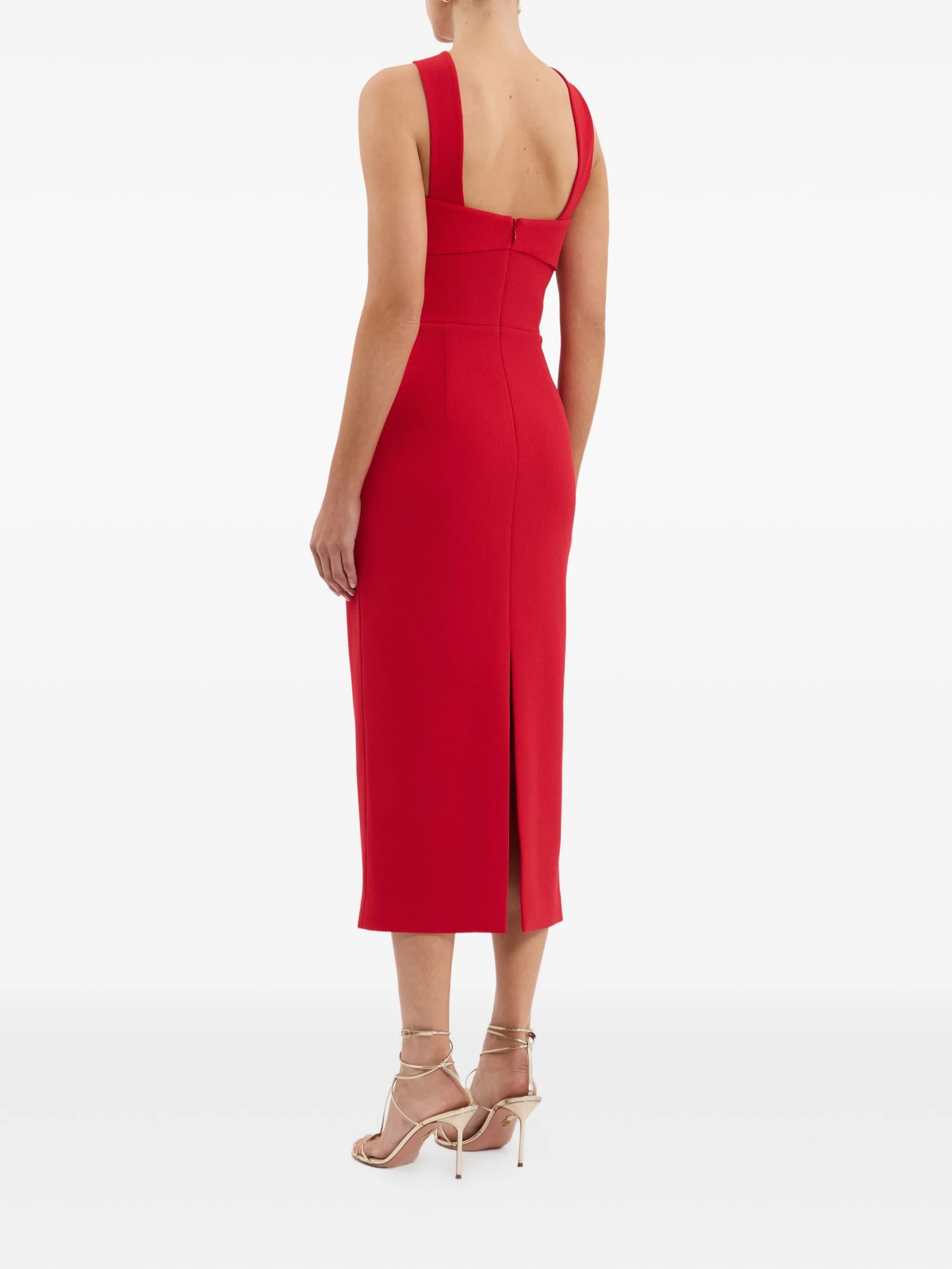 Cameron cross-neck midi dress
