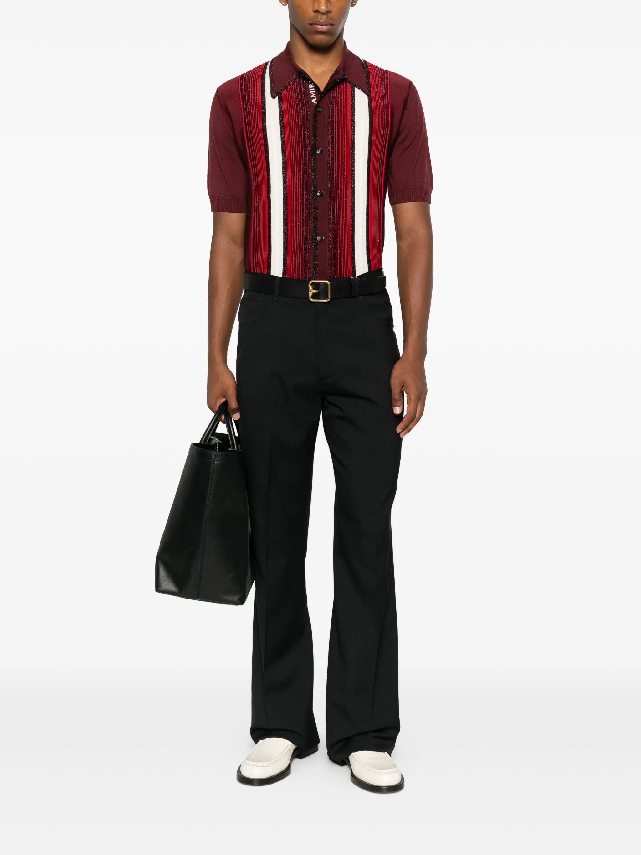 embellished striped shirt