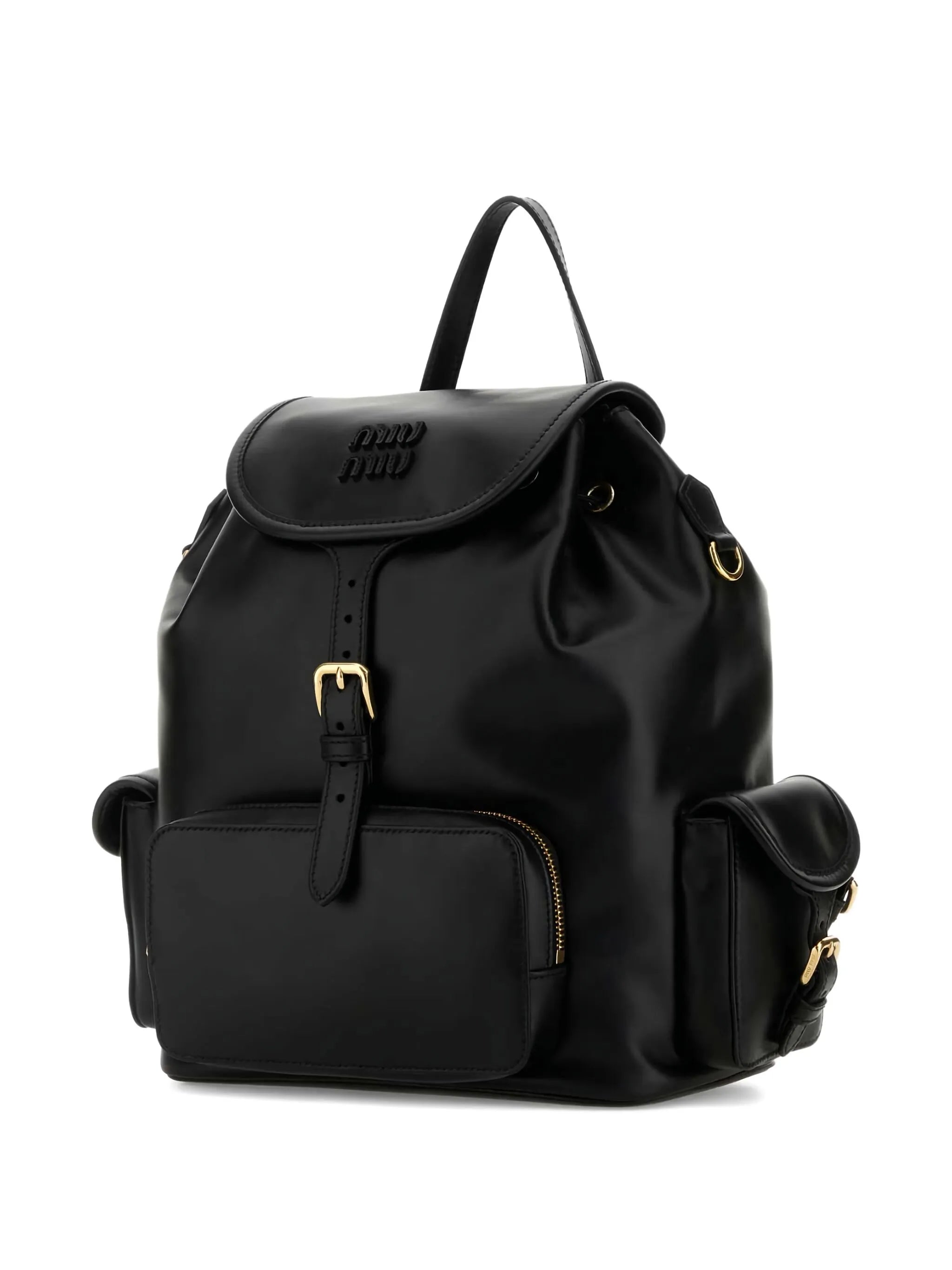 panelled buckled backpack