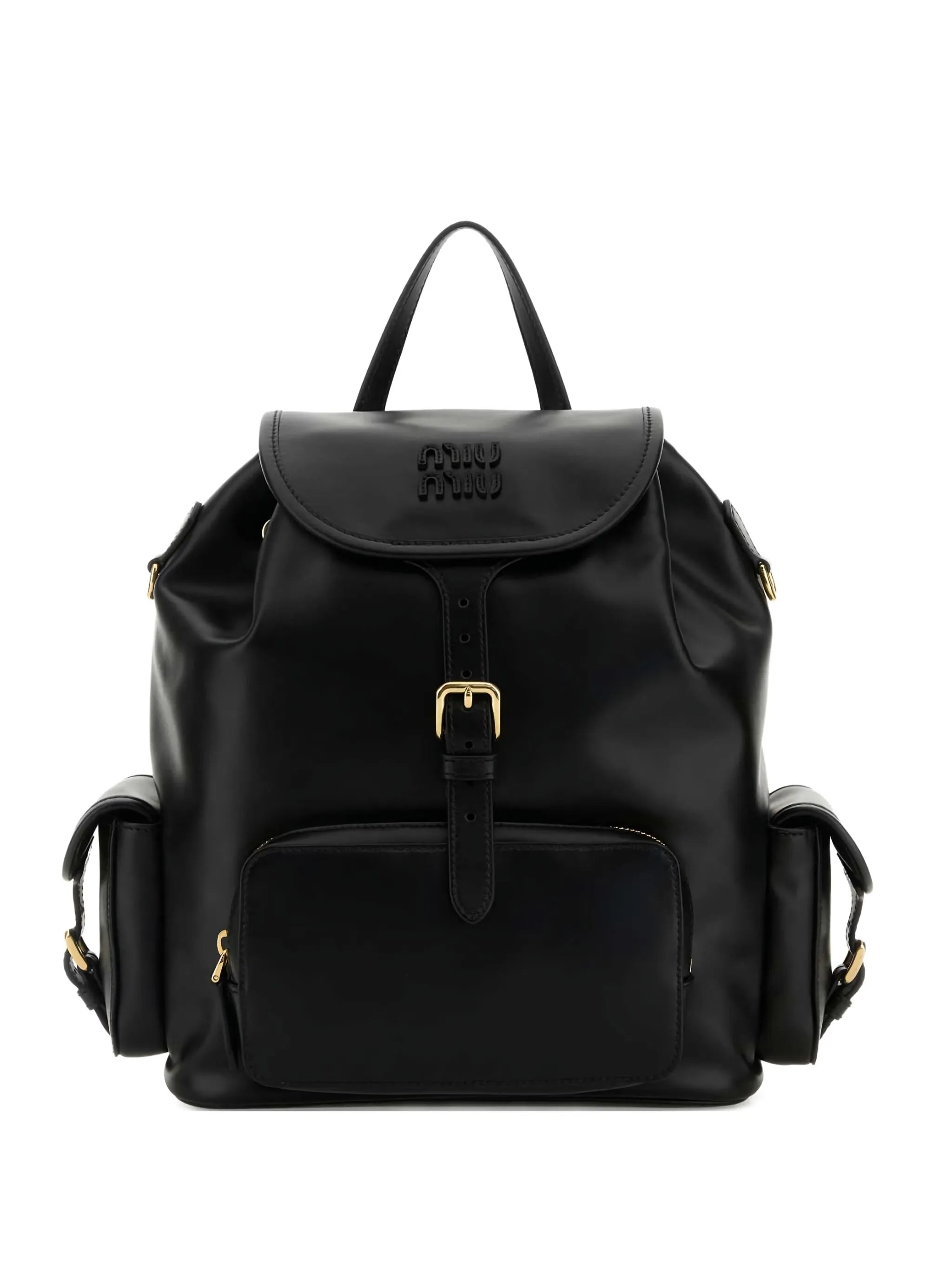 panelled buckled backpack