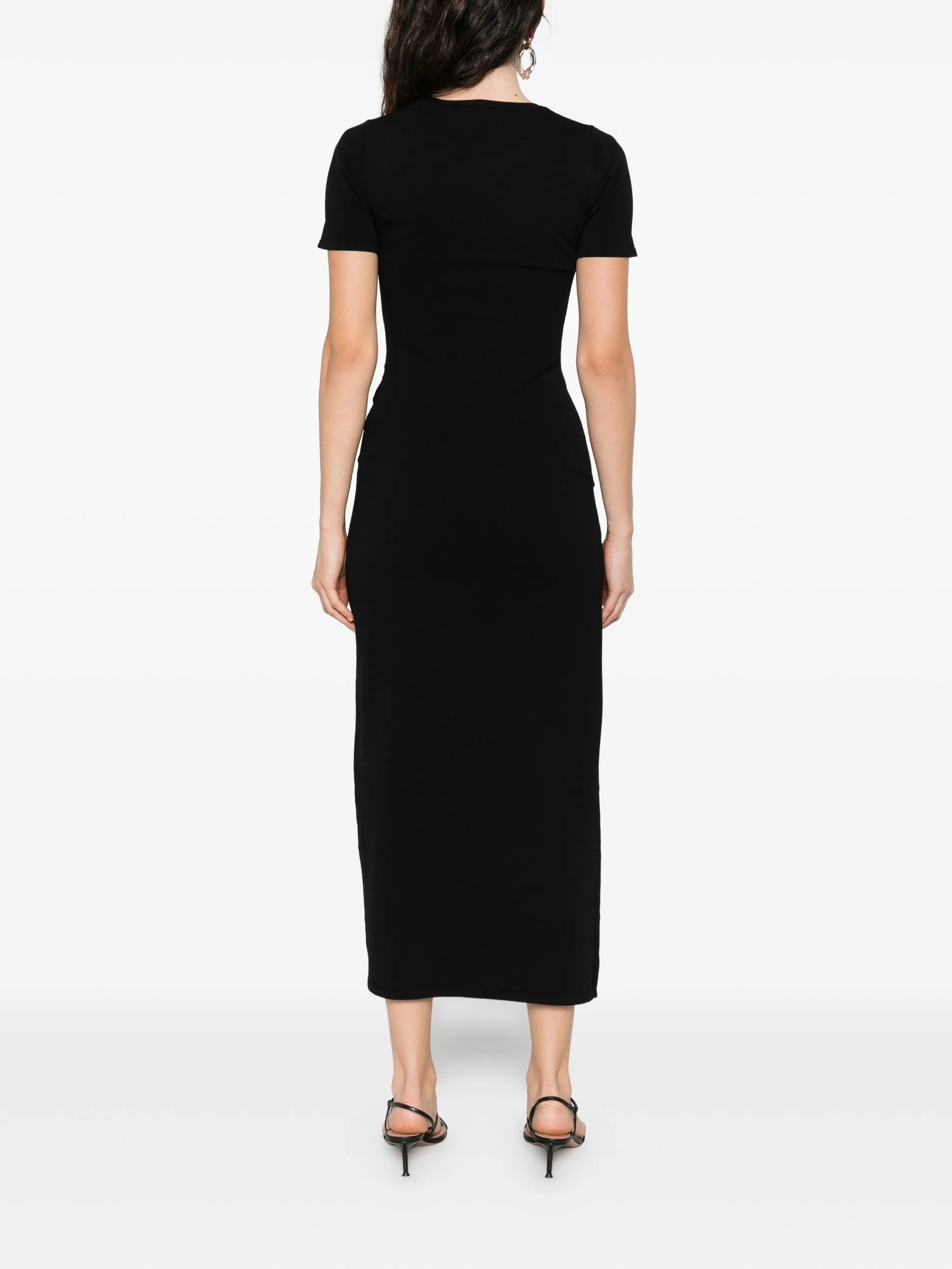 belted draped dress