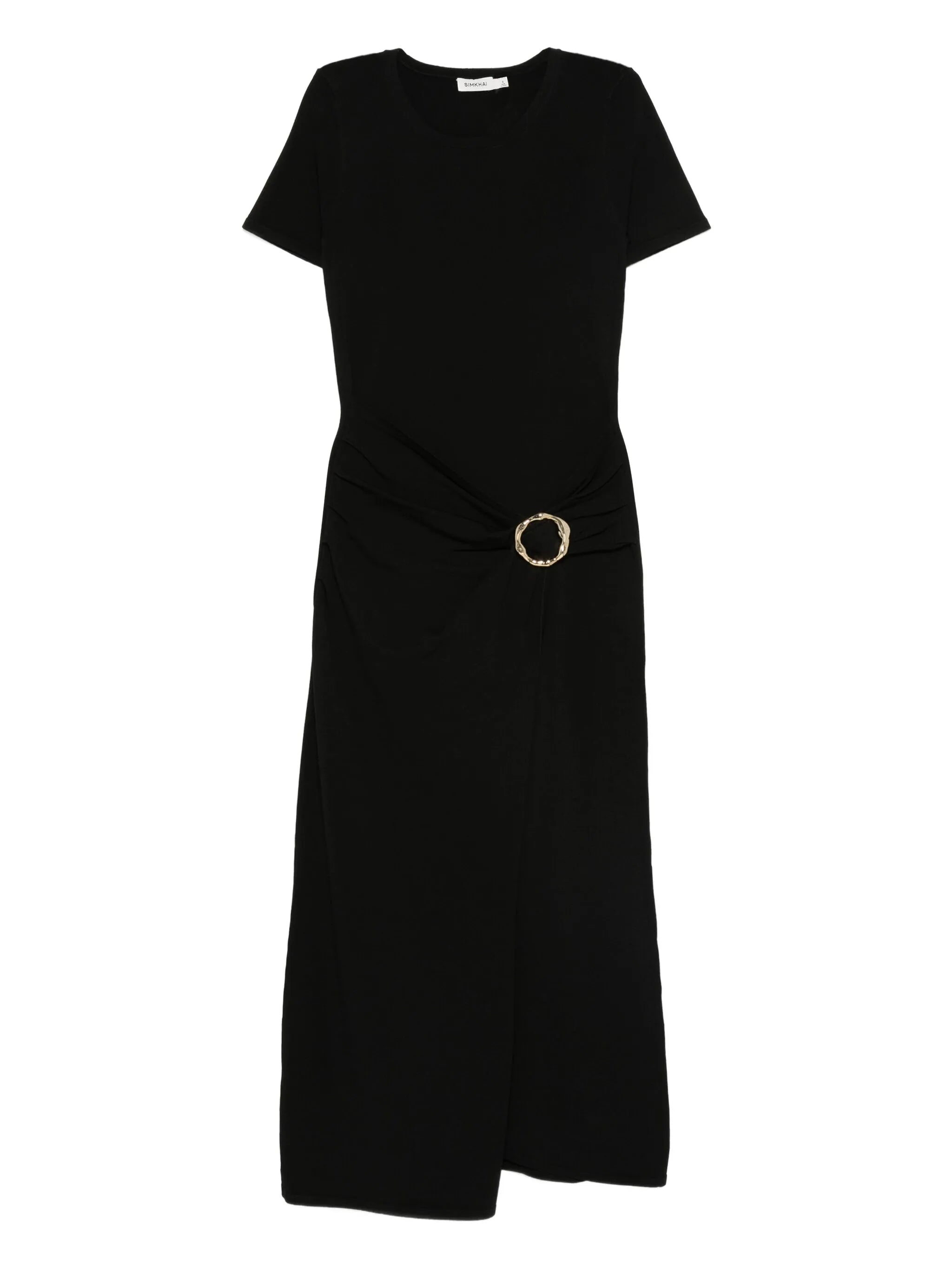 belted draped dress