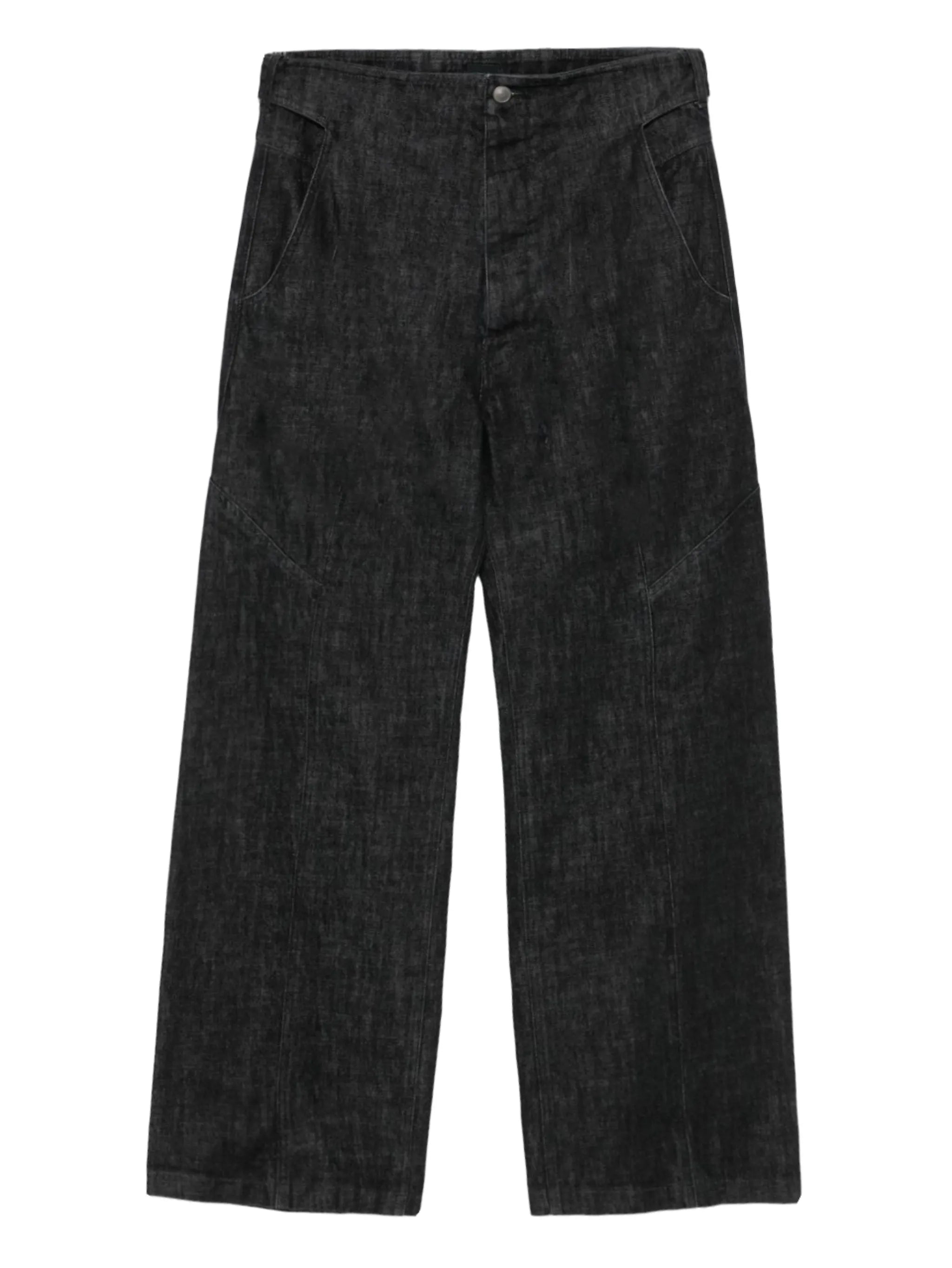 button-fly panelled jeans