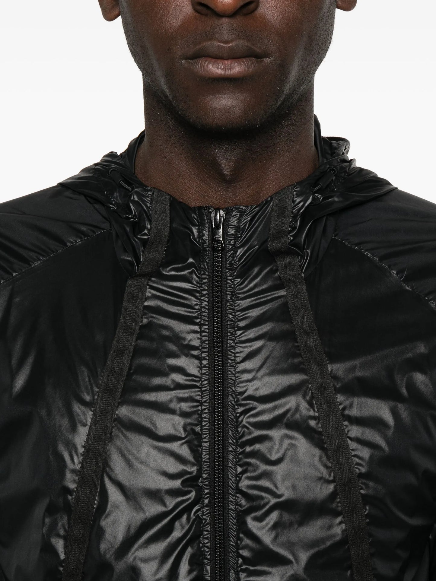 hooded panelled jacket