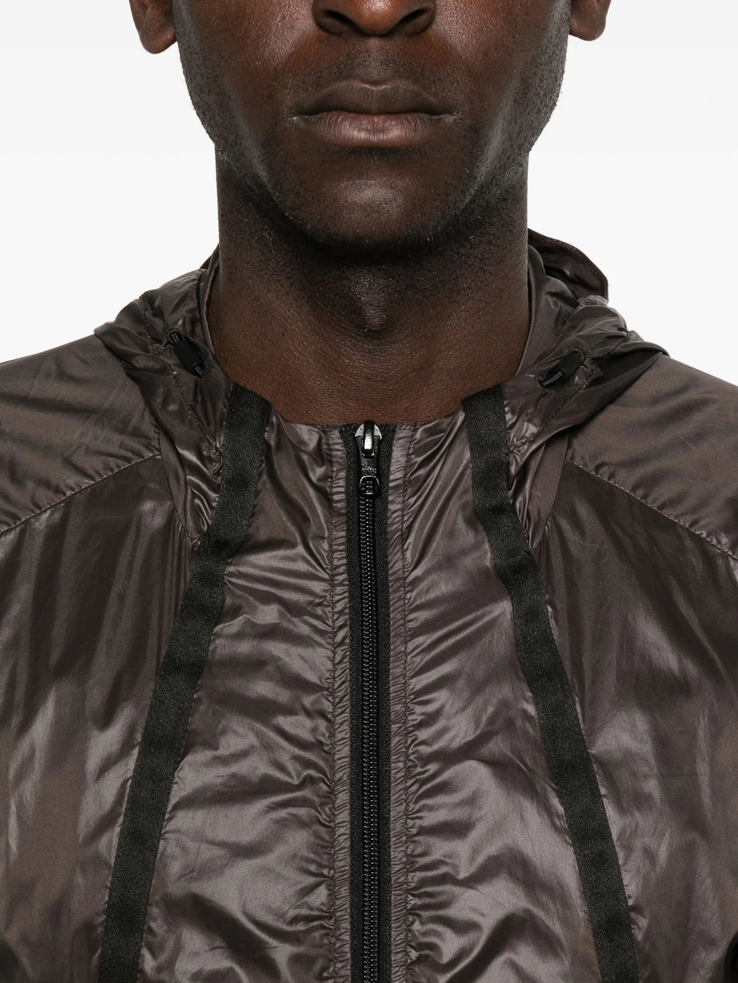 hooded panelled jacket