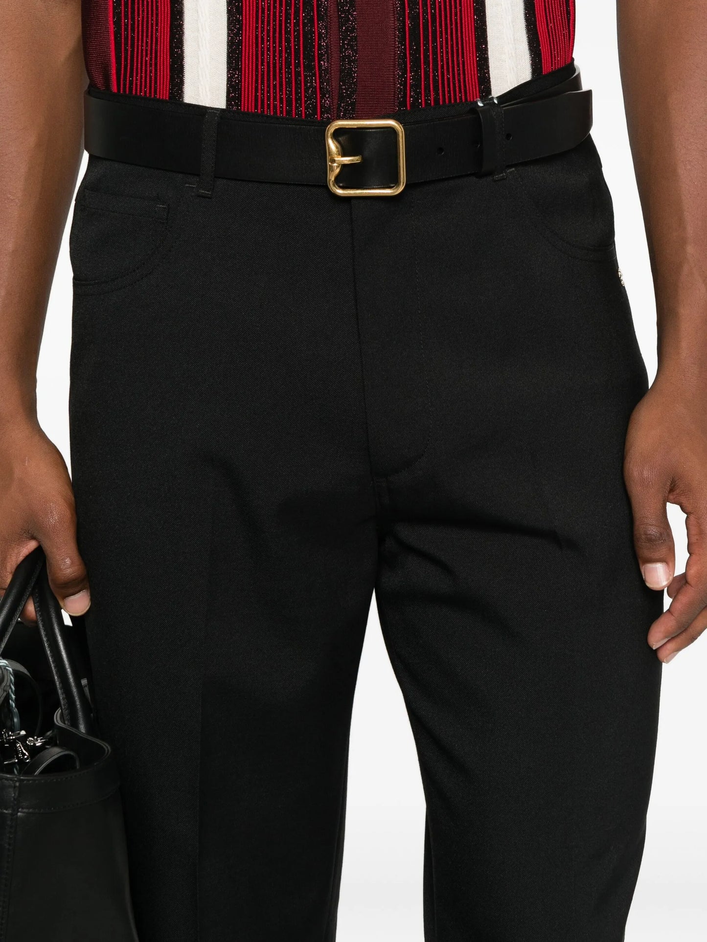 button-fly bootcut trousers