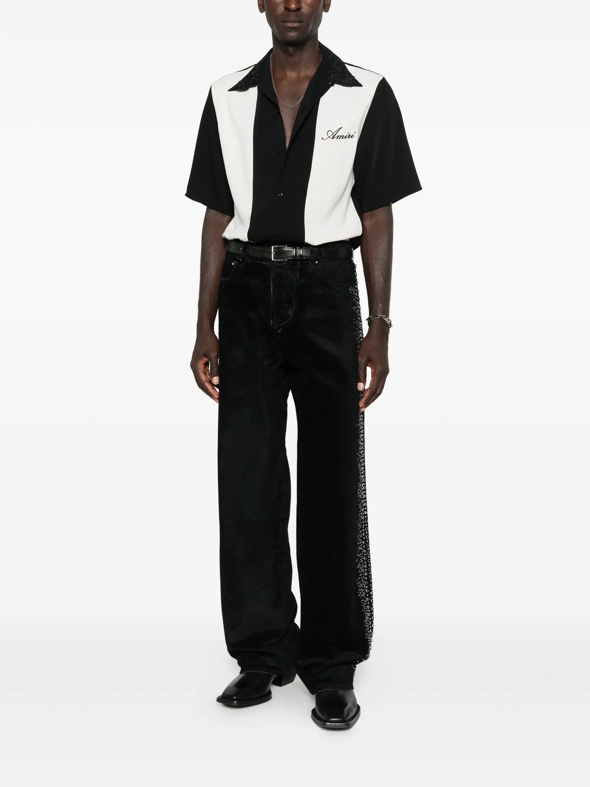 embellished velvet jeans
