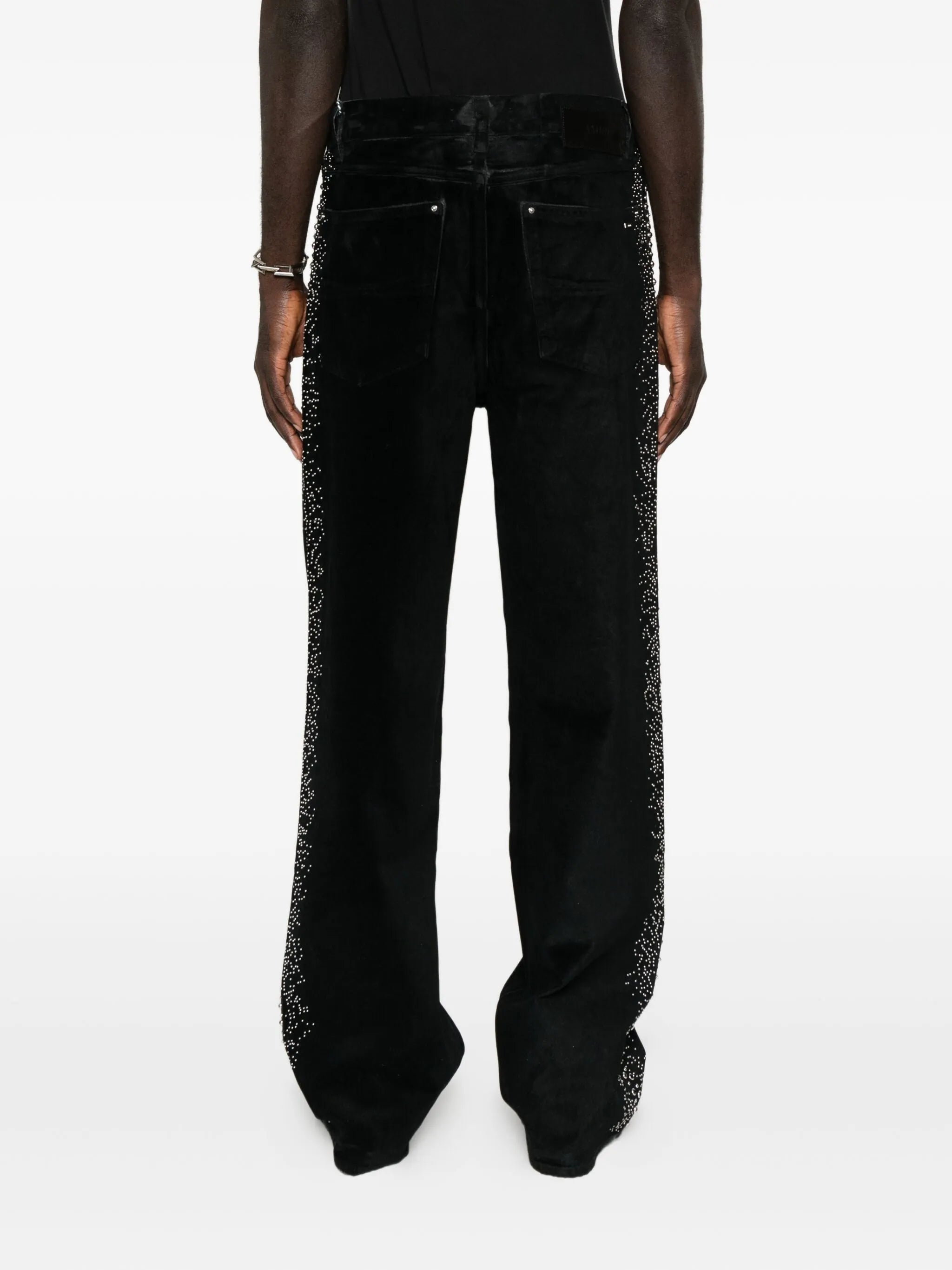 embellished velvet jeans