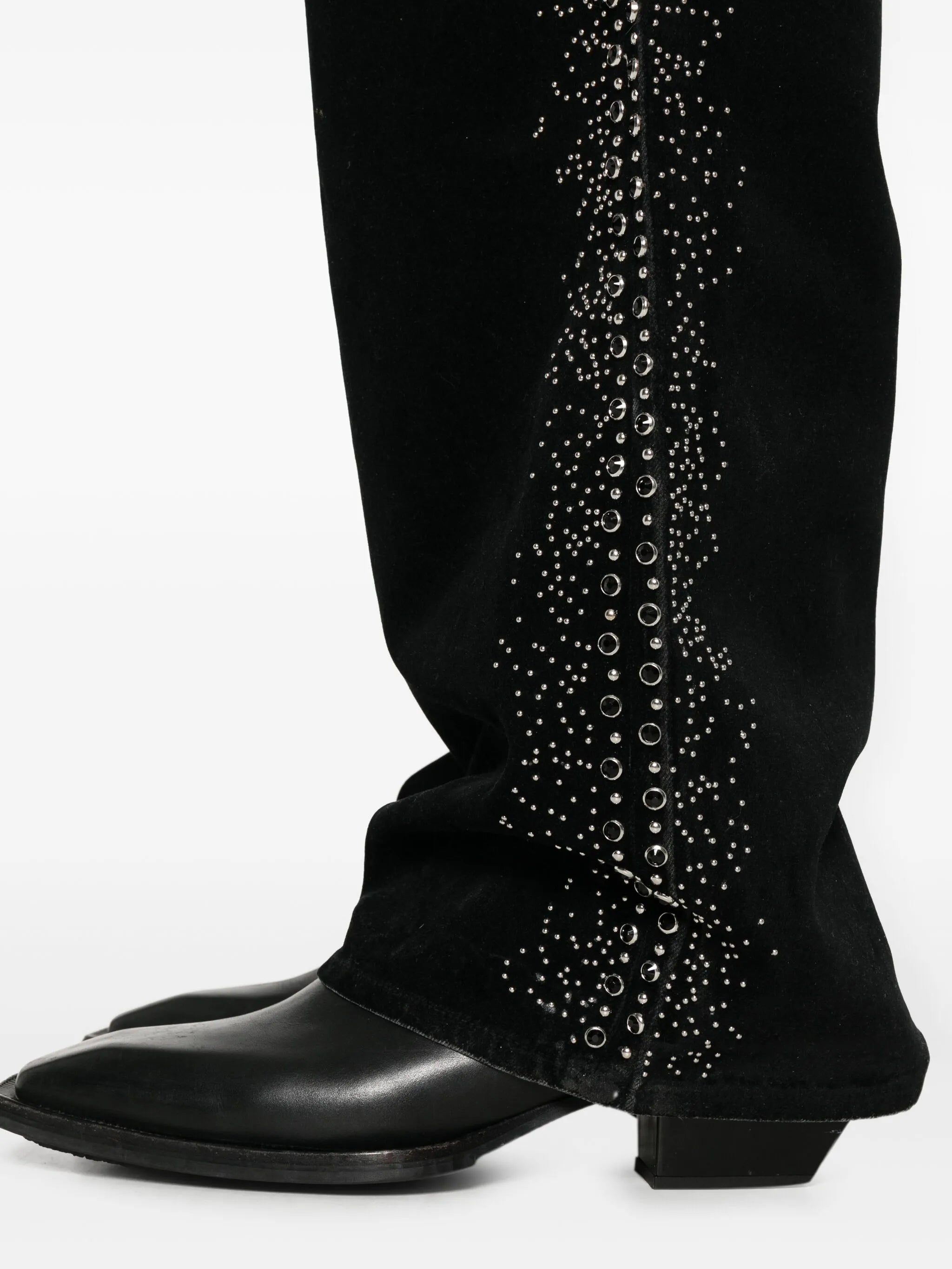 embellished velvet jeans