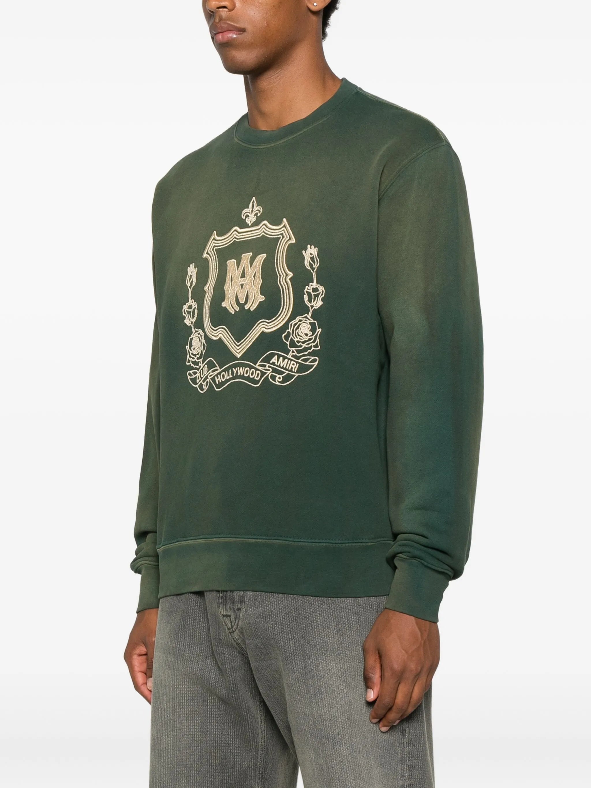 crest-embroidered sweatshirt