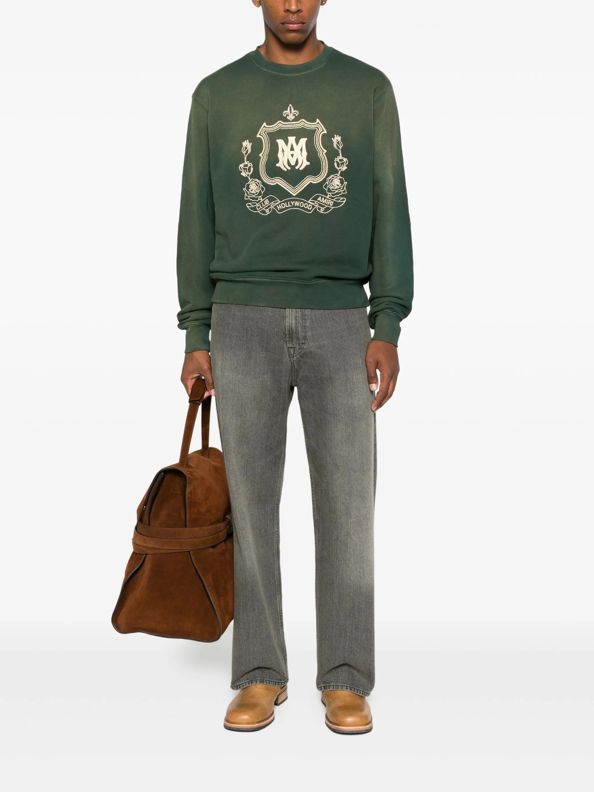 crest-embroidered sweatshirt