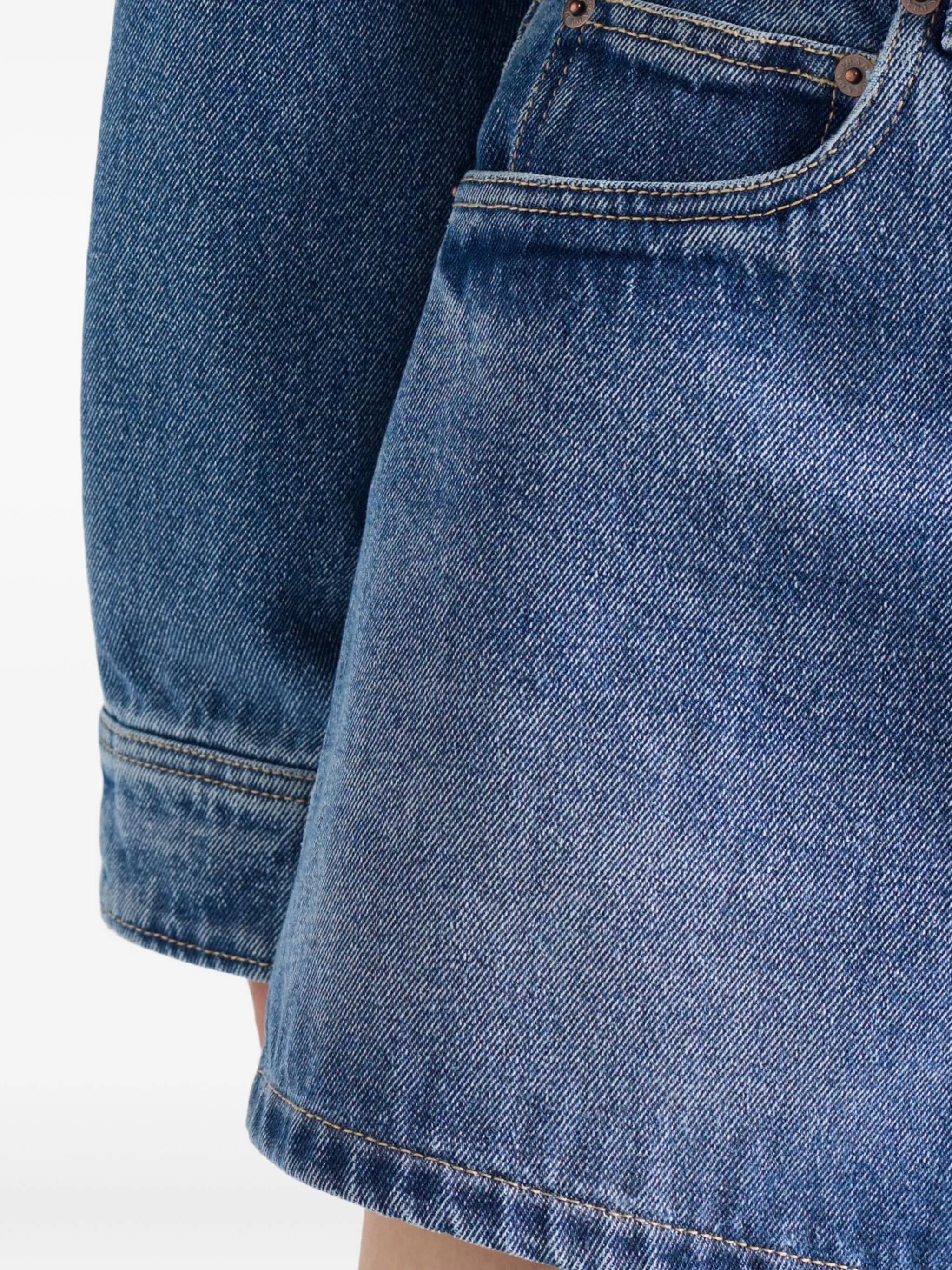 high-rise patch-pocket denim shorts