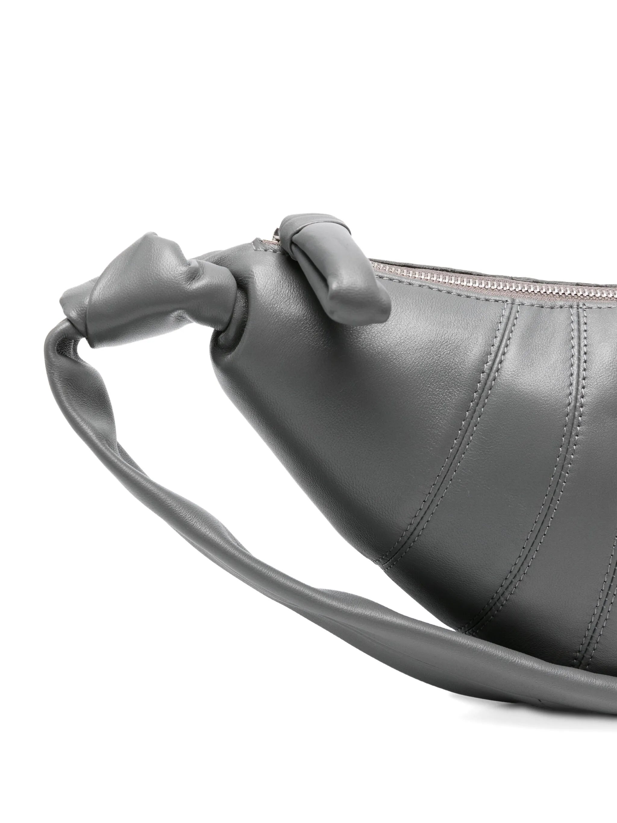 Croissant knotted lambskin shoulder bag