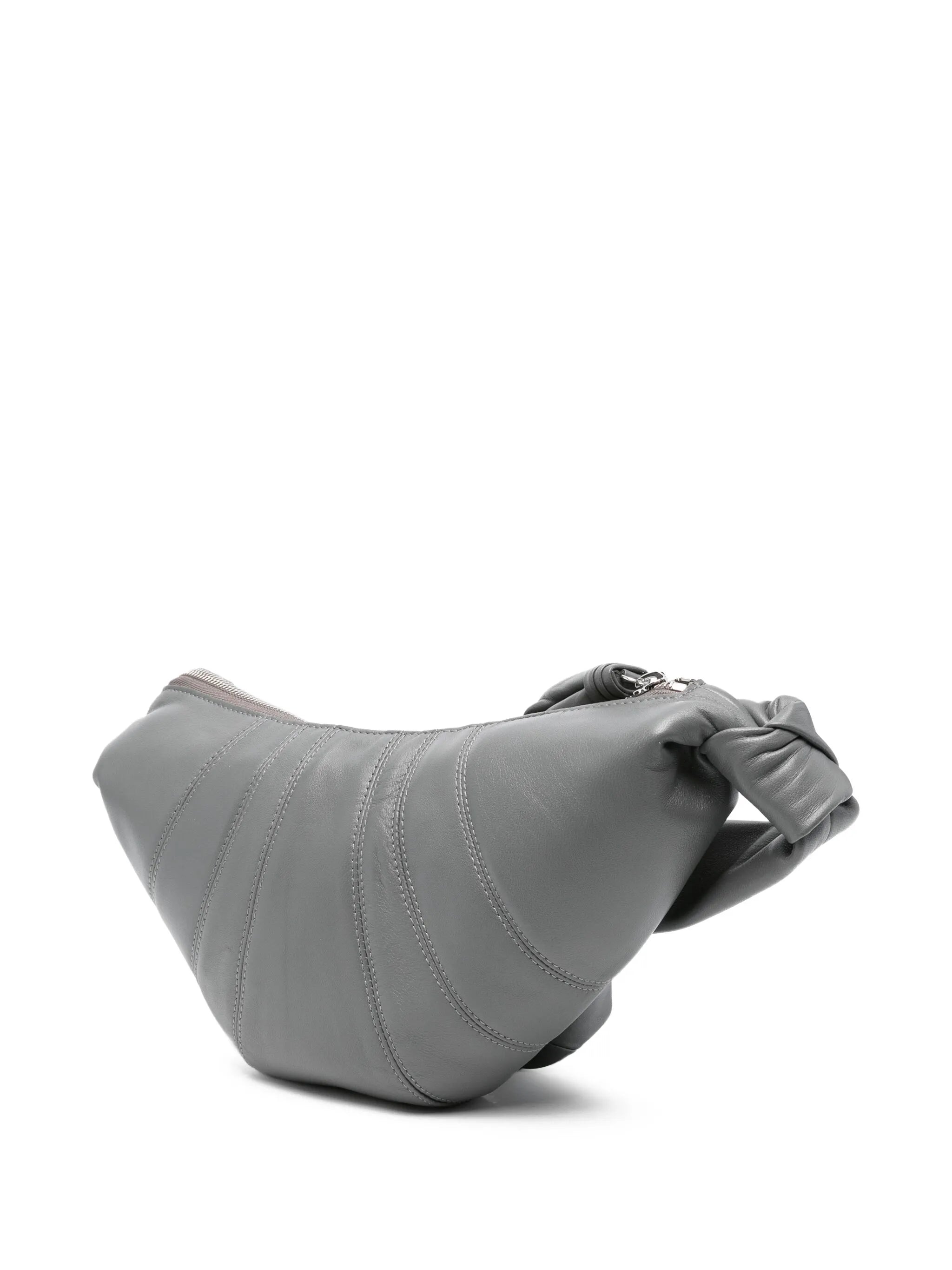 Croissant knotted lambskin shoulder bag