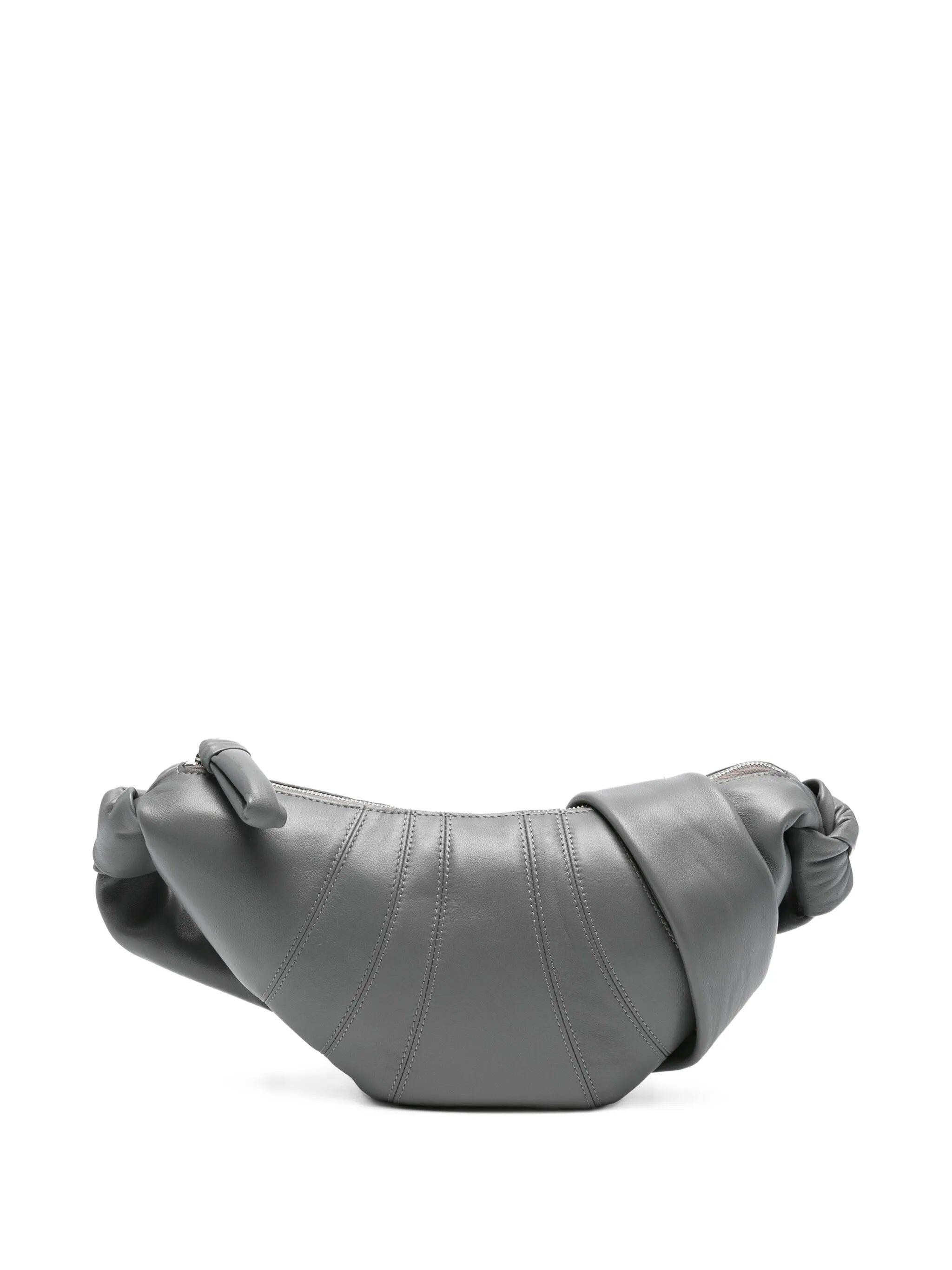 Croissant knotted lambskin shoulder bag