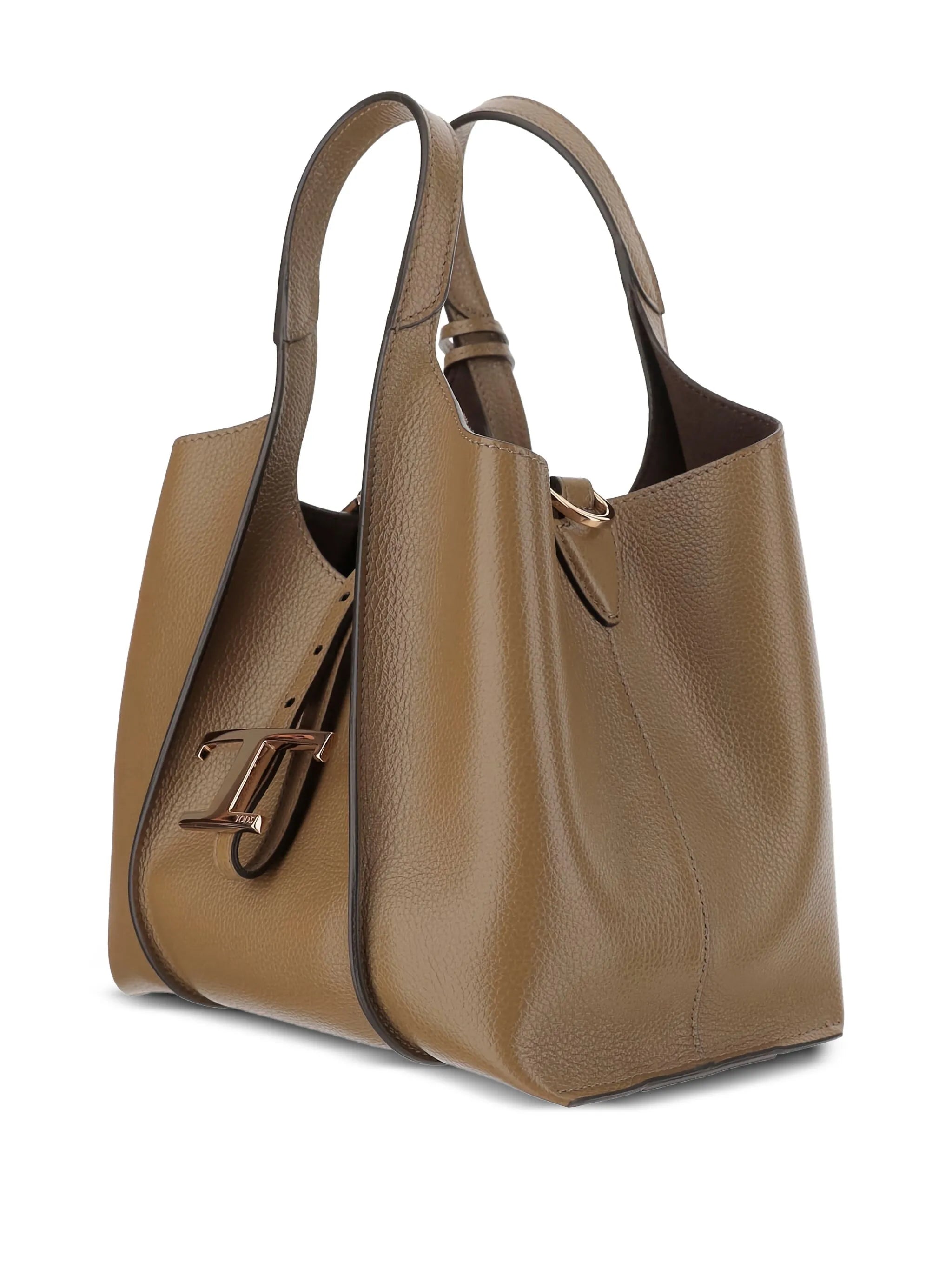 leather T-buckle shoulder bag
