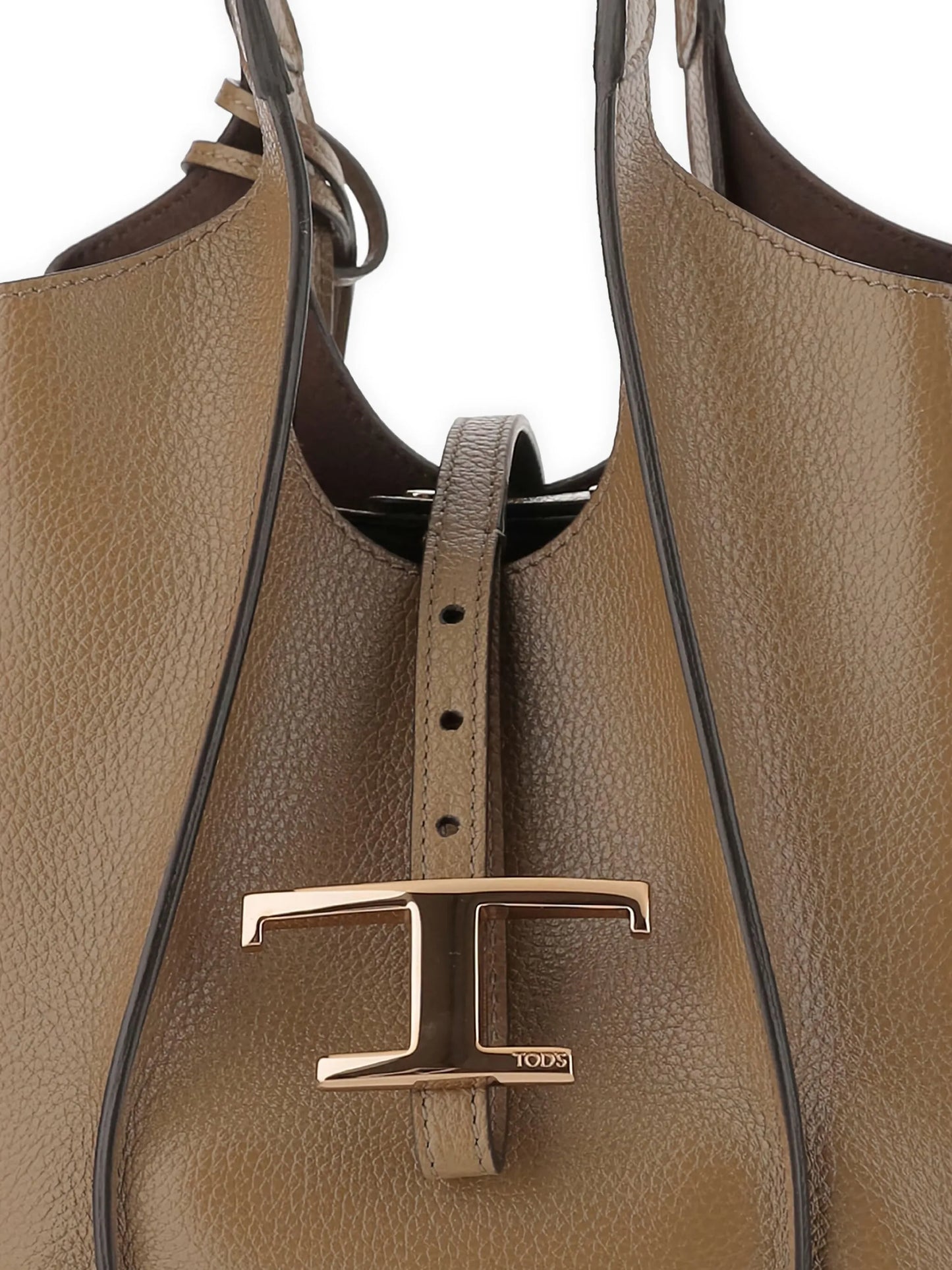 leather T-buckle shoulder bag
