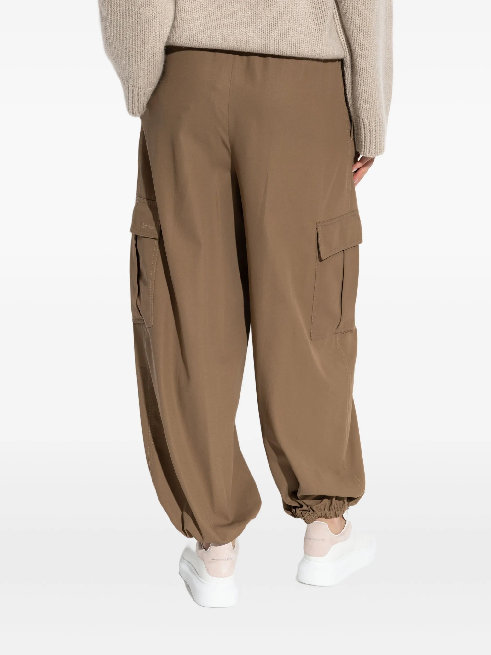 elasticated tapered trousers