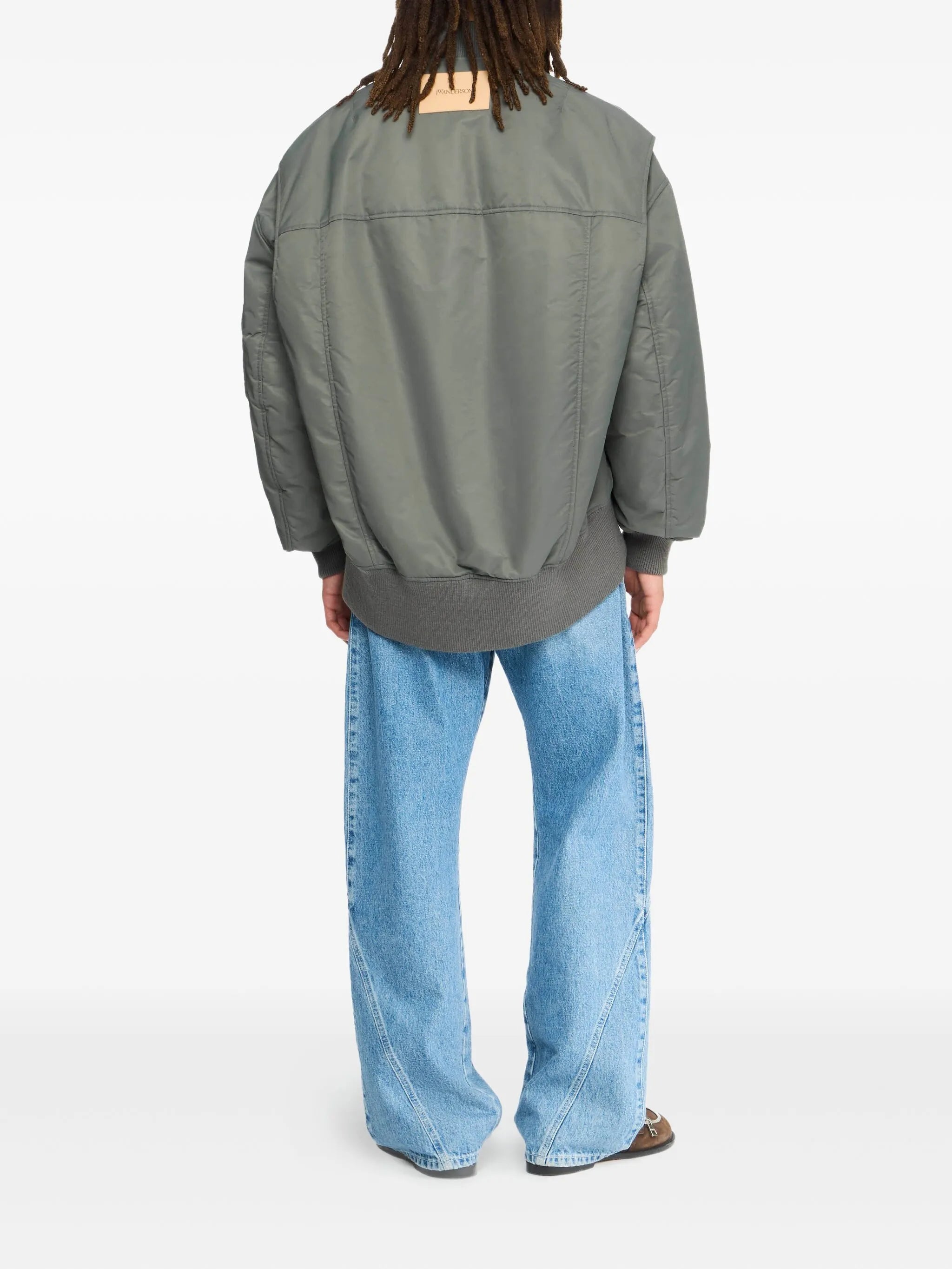 zip-fastening bomber jacket