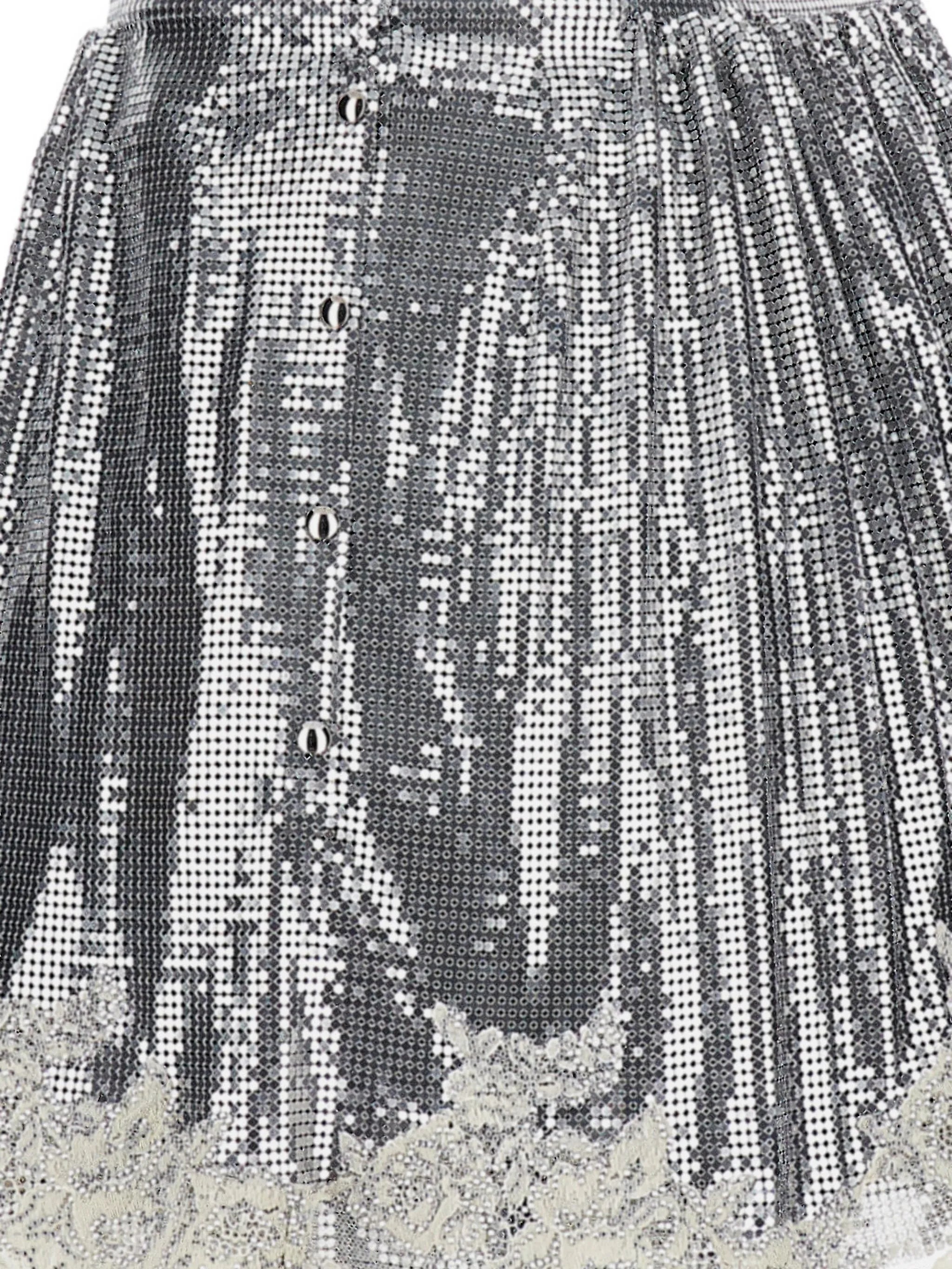 metallic lace-trimmed skirt